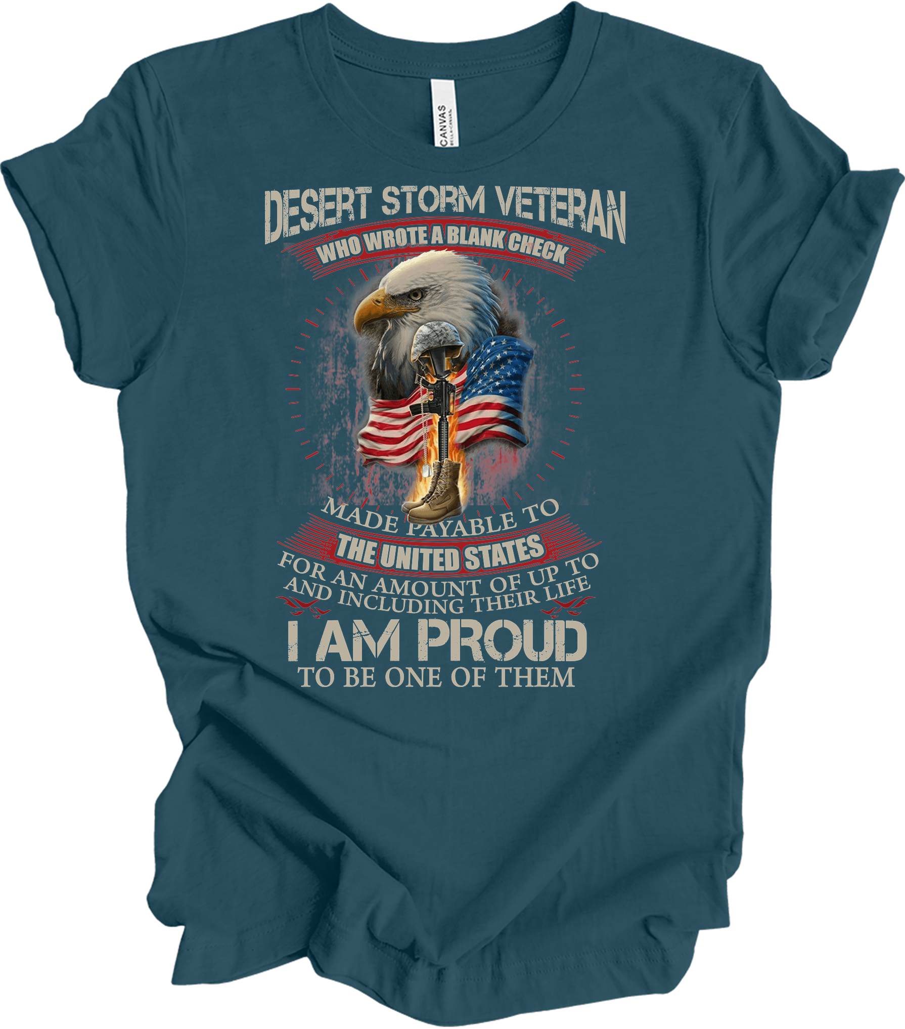 Desert Storm Veteran T-Shirt in Deep Teal