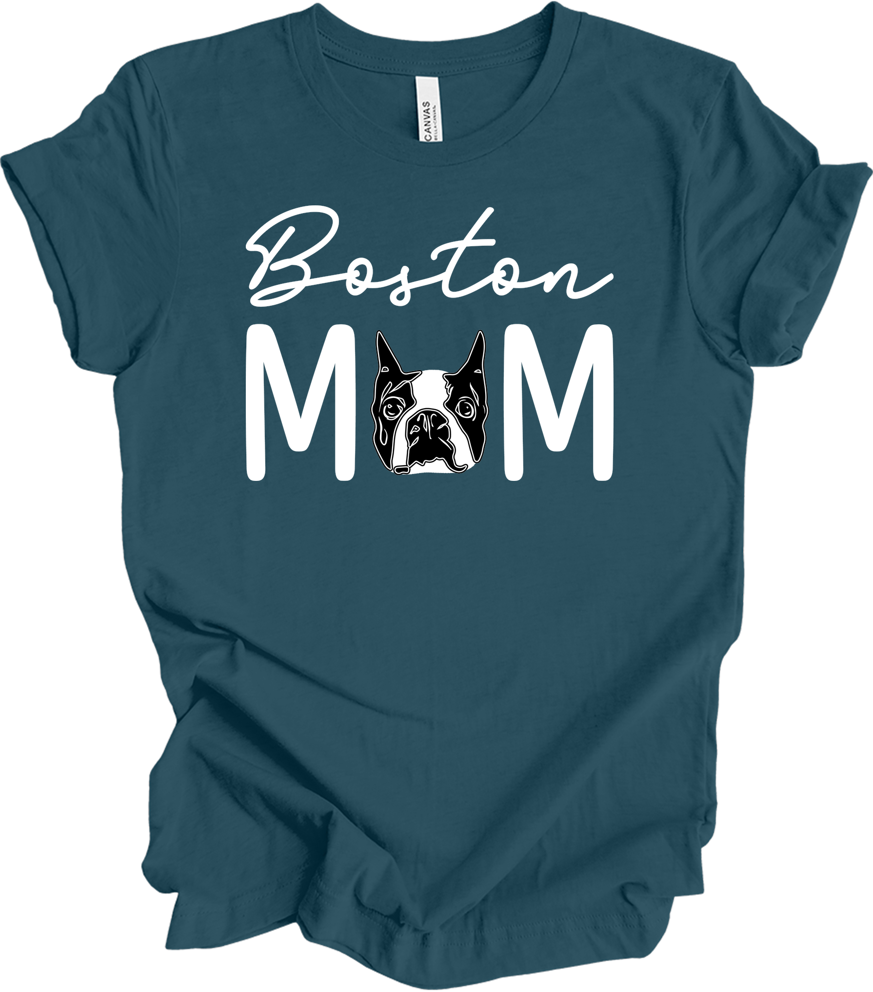 Boston Terrier Mom - Cute Gift T-Shirt in Deep Teal