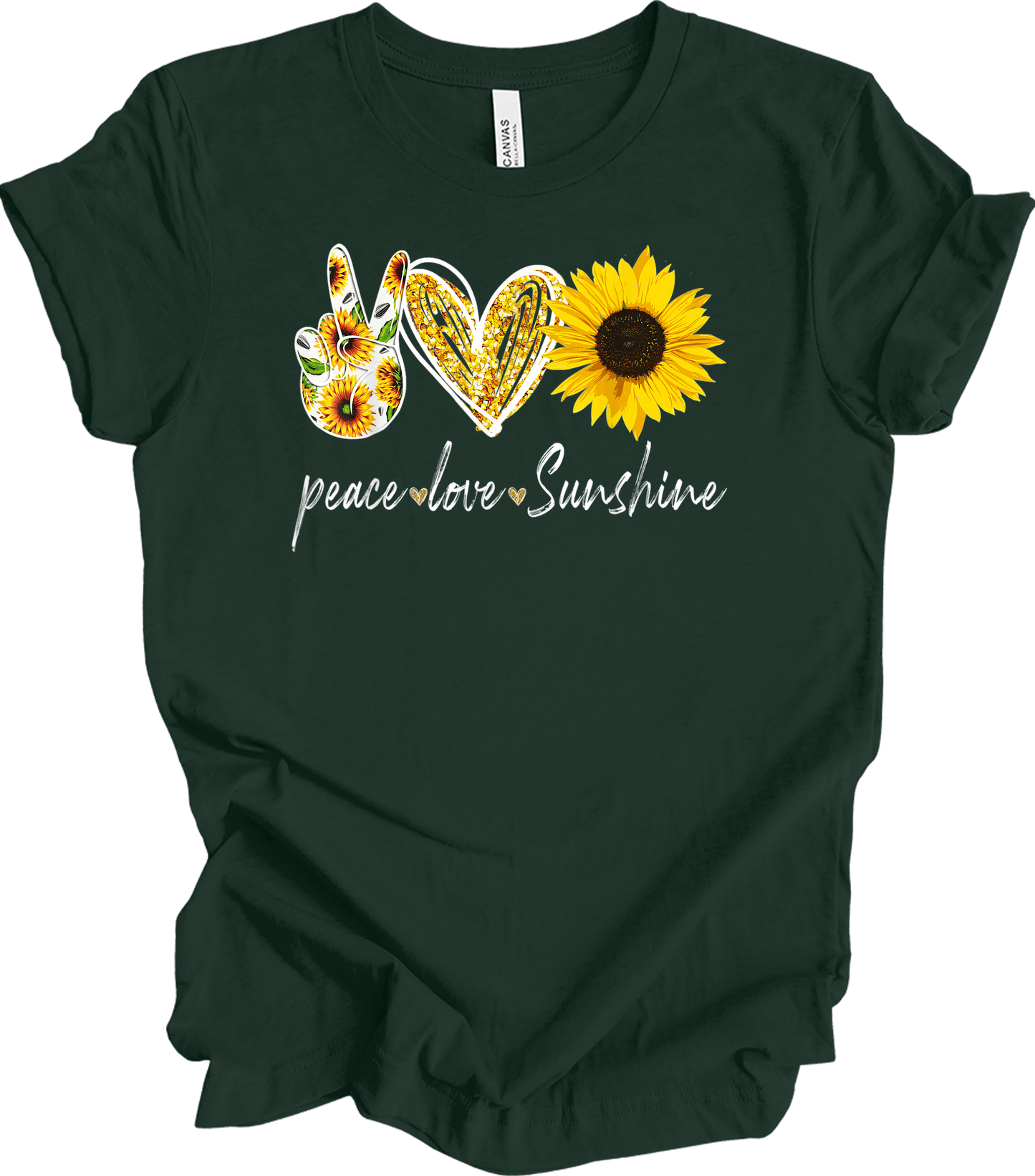 Peace Love Sunshine T-Shirt in Forest