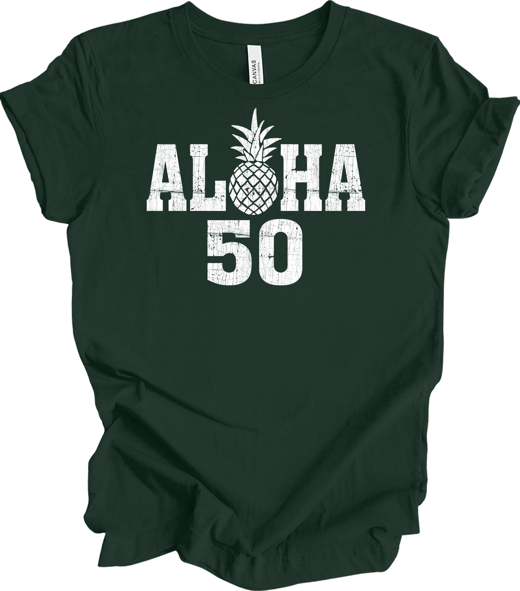 Aloha 50 Pineapple T-Shirt in Forest