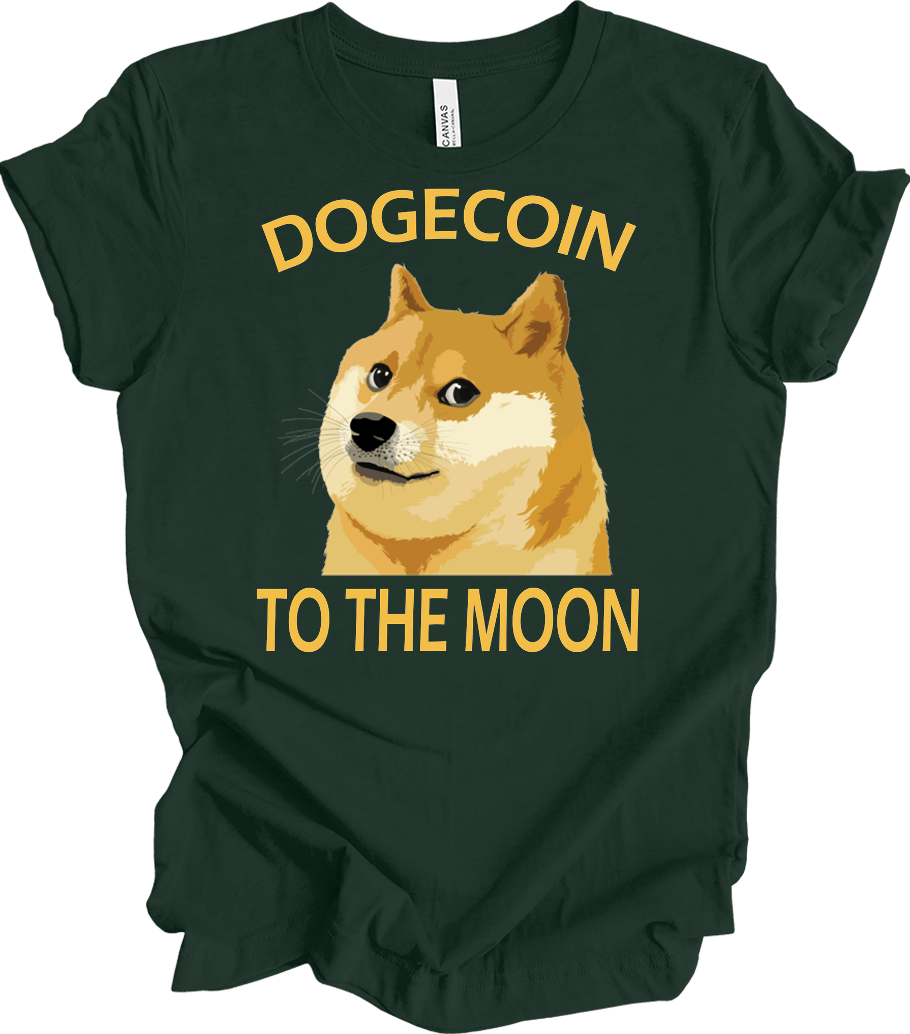Dogecoin To The Moon T-Shirt in Forest