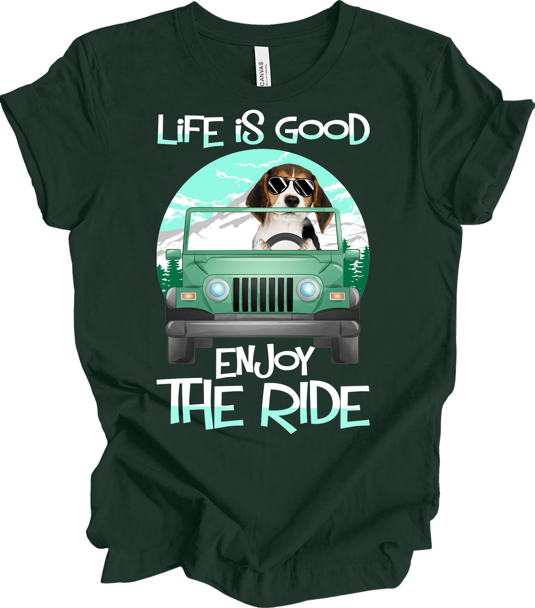 Beagle Life is Good T-Shirt in Forest