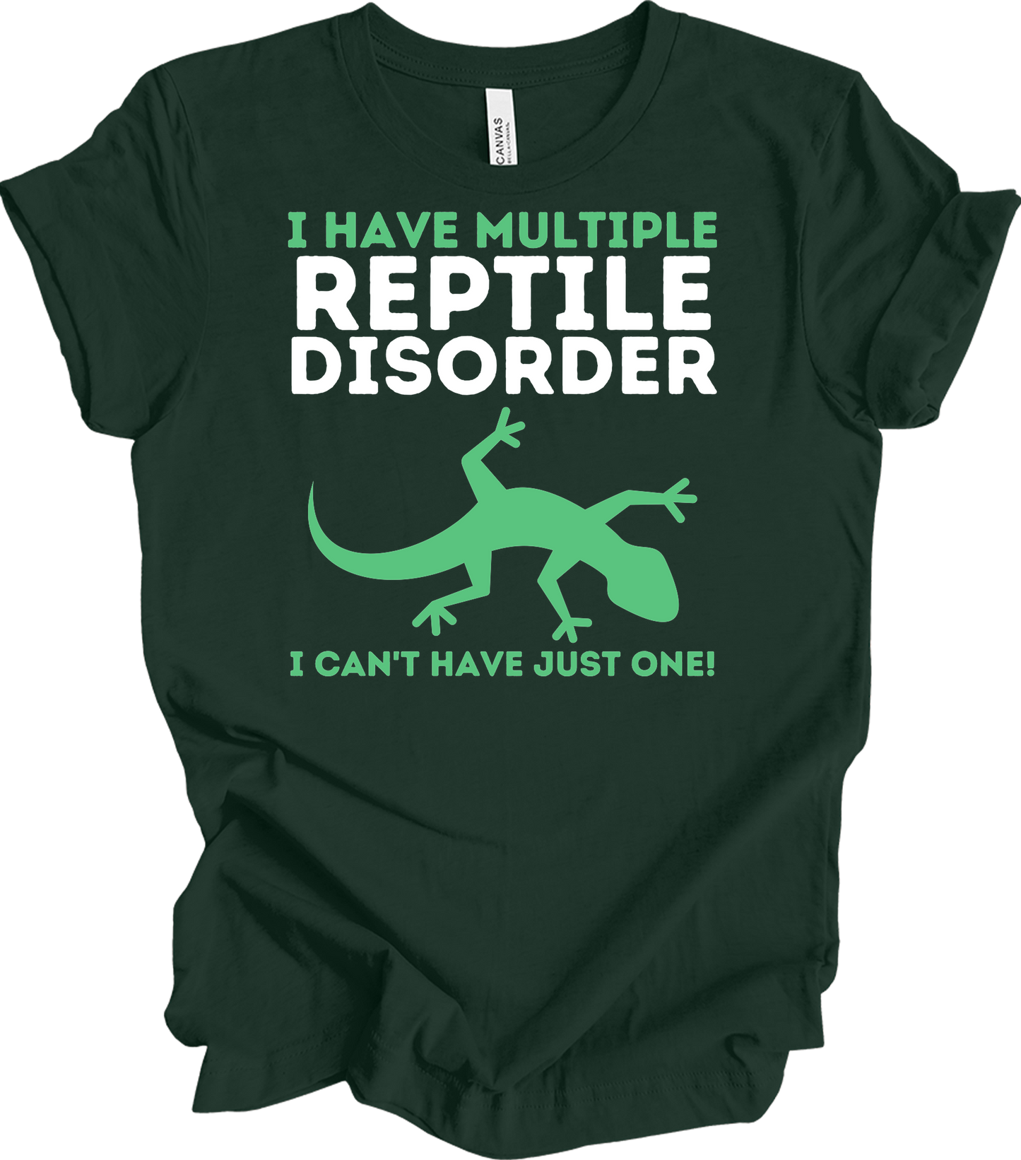 Reptile Lover - Funny Multiple Reptile Disorder Lizard T-Shirt in Forest