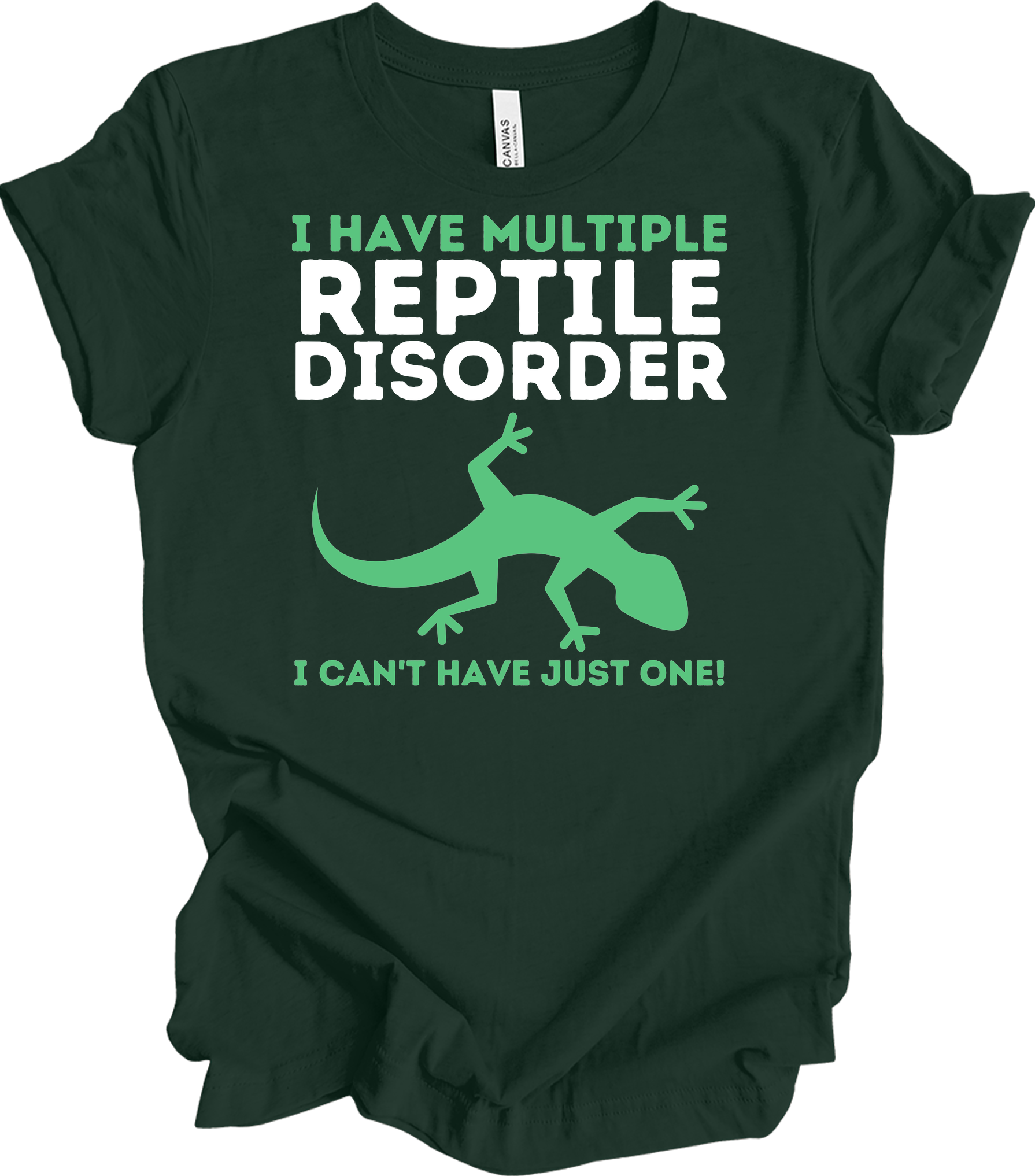 Reptile Lover - Funny Multiple Reptile Disorder Lizard T-Shirt in Forest