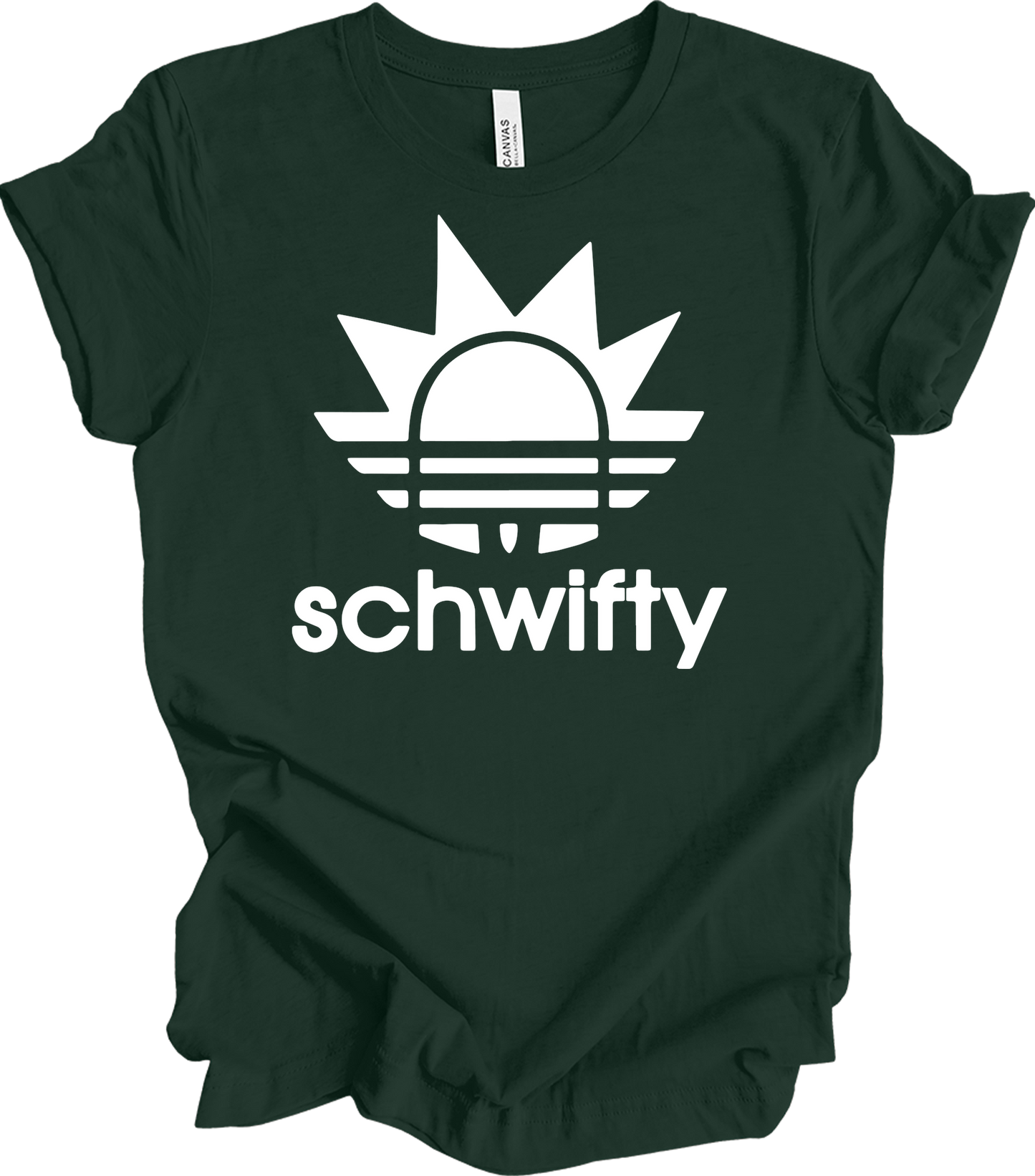 Schwifty Rick and Morty Logo T-Shirt in Forest