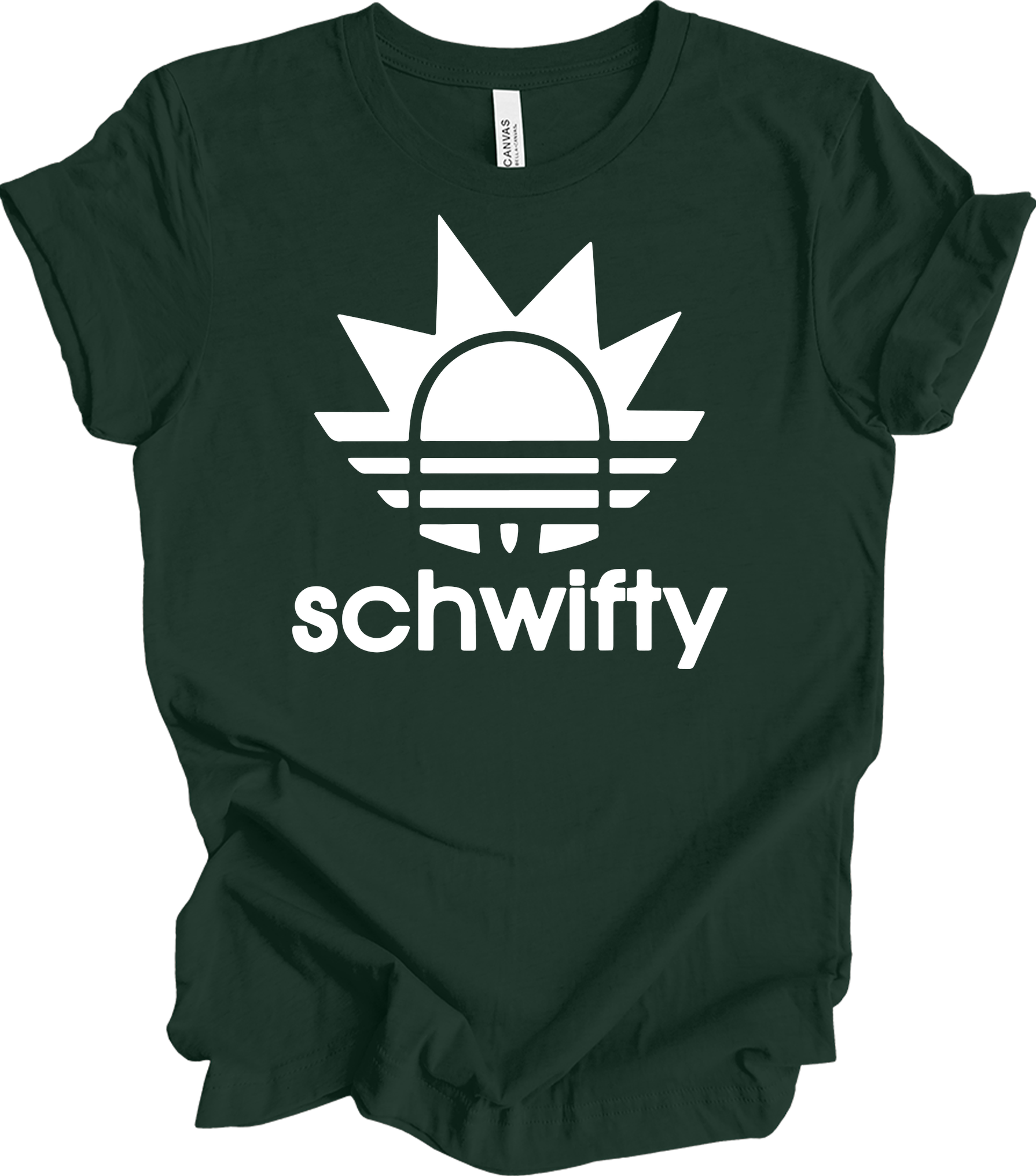 Schwifty Rick and Morty Logo T-Shirt in Forest