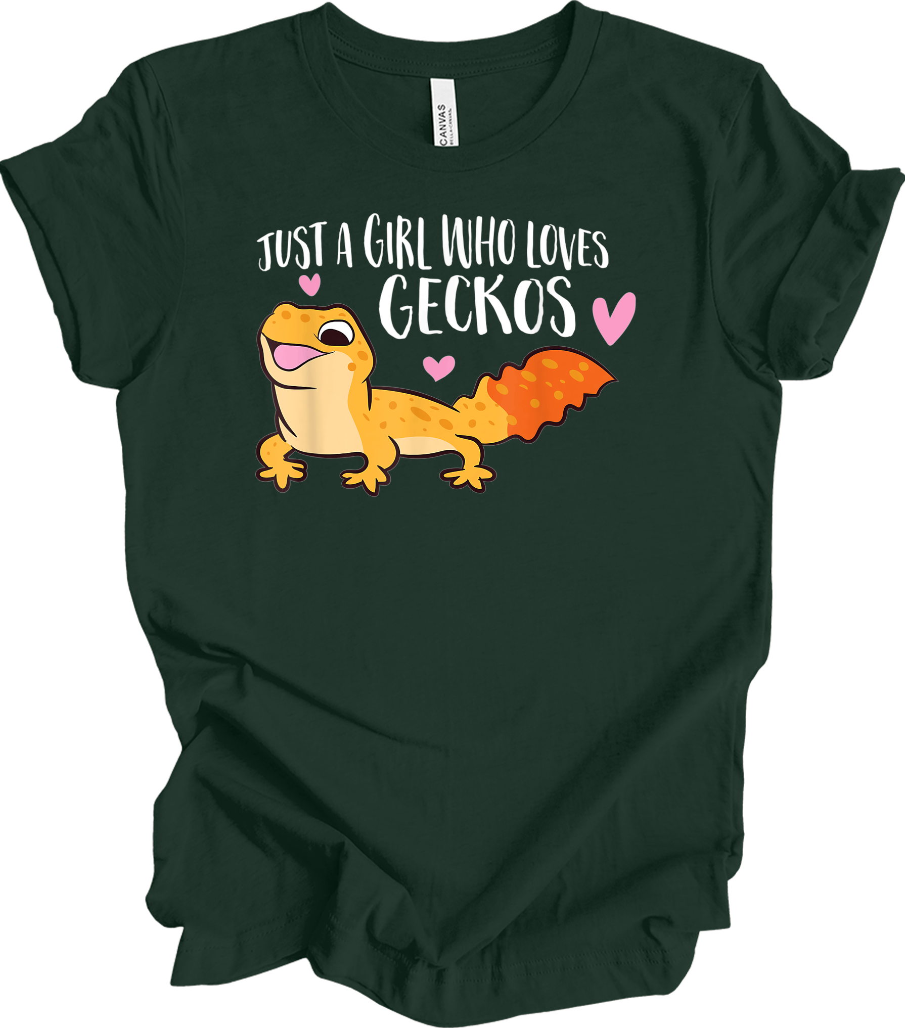 Just a Girl Who Loves Geckos T-Shirt in Forest
