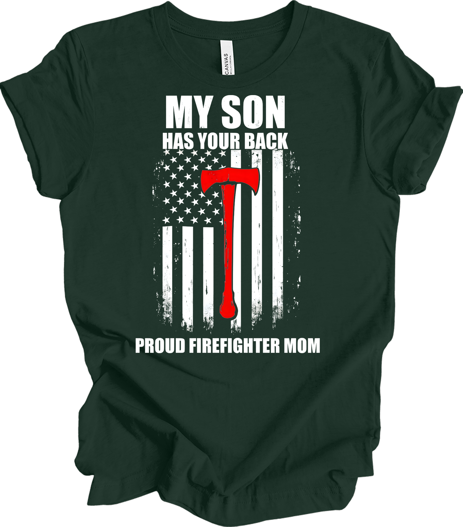 Firefighter Axe Flag for Moms T-Shirt in Forest