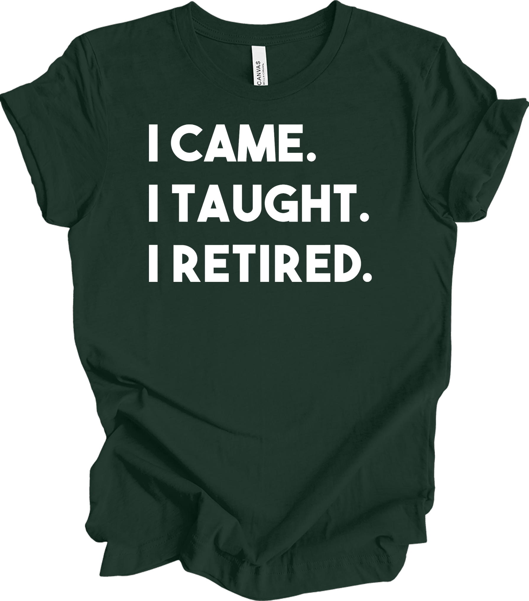 Retired Teacher - I Came I Taught T-Shirt in Forest