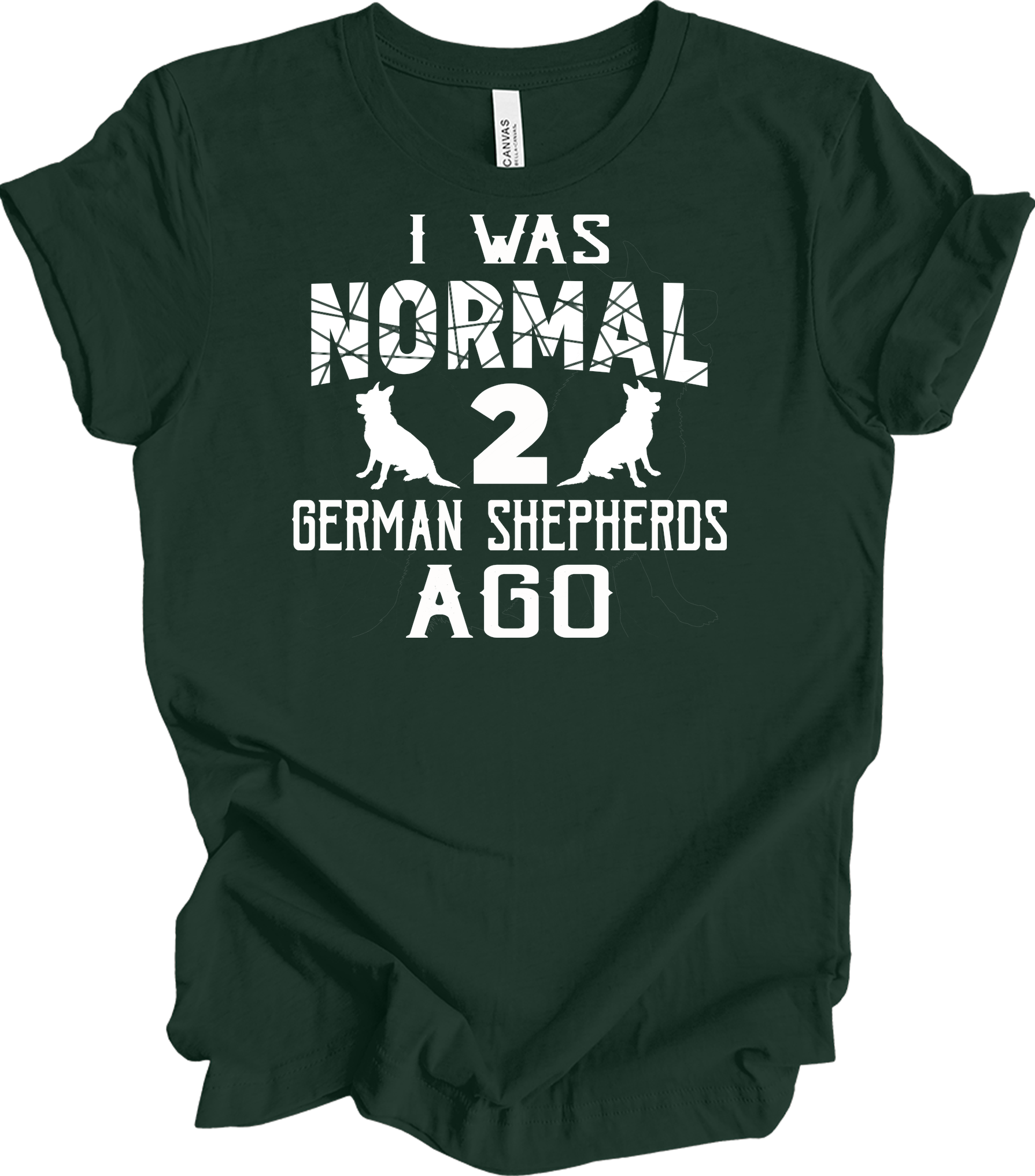 Normal 2 German Shepherds Ago T-Shirt in Forest