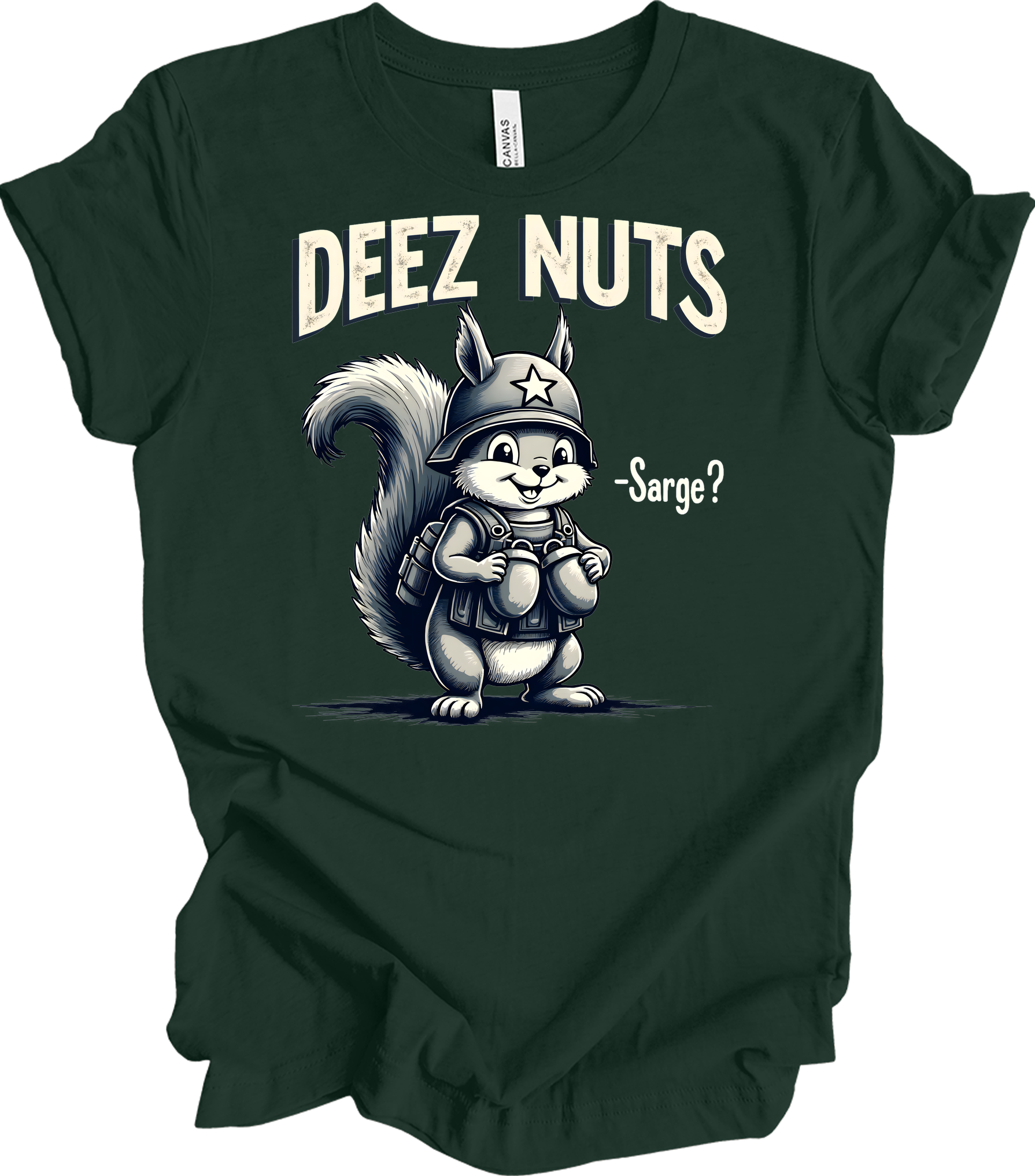 Funny 'Deez Nuts' T-Shirt in Forest