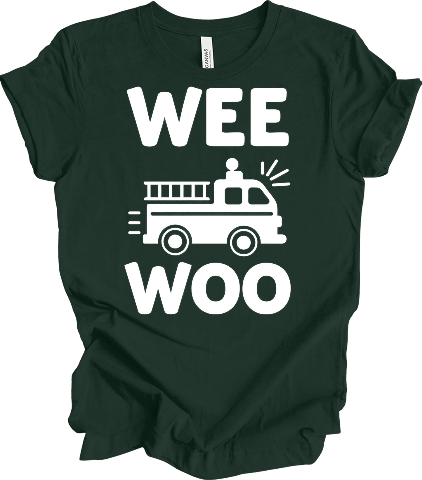 Wee Woo Fire Truck T-Shirt in Forest