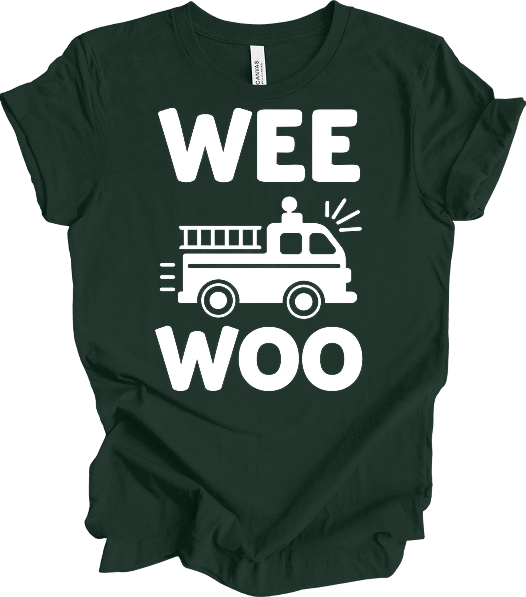 Wee Woo Fire Truck T-Shirt in Forest