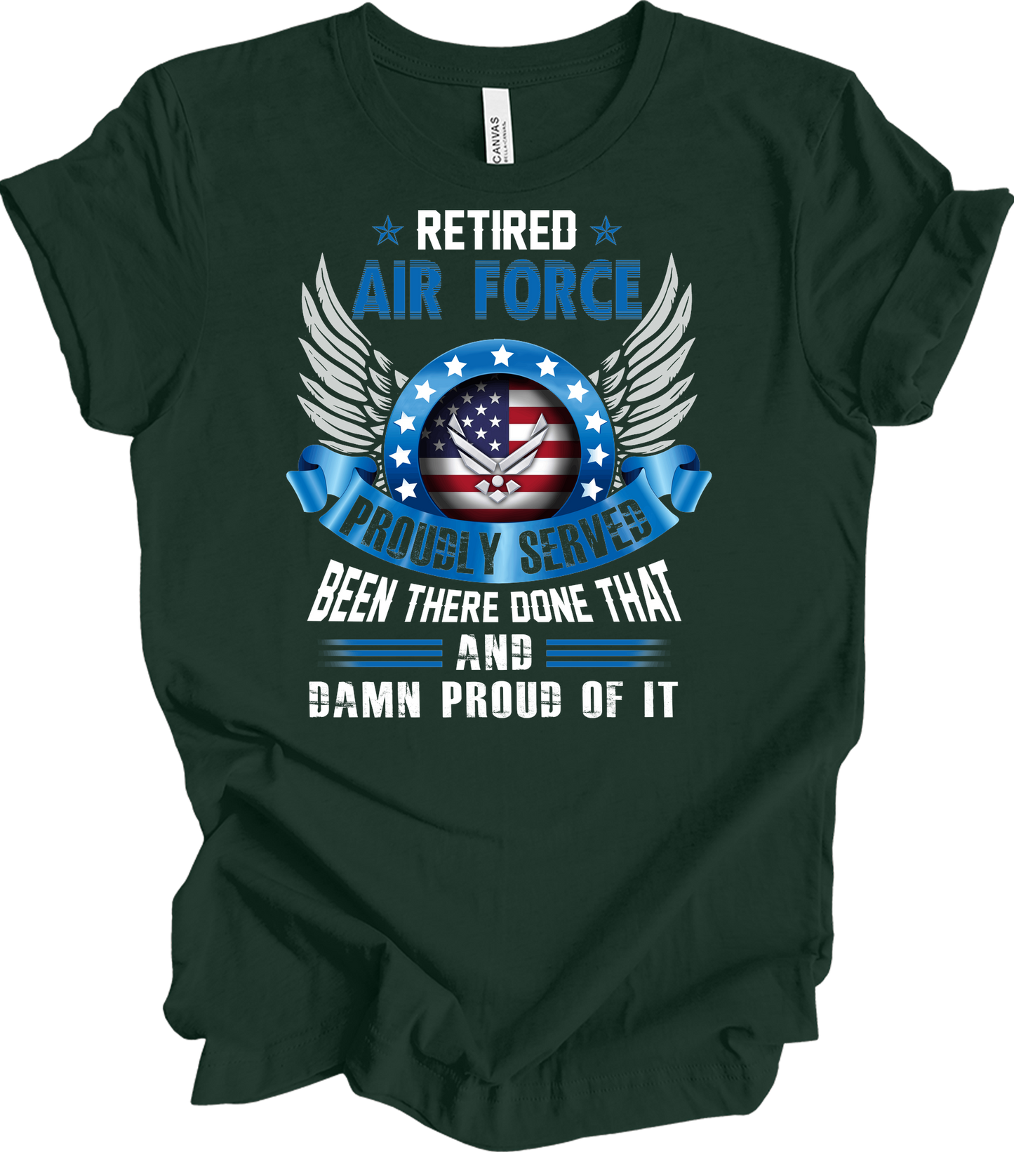 Retired Air Force Veteran T-Shirt in Forest