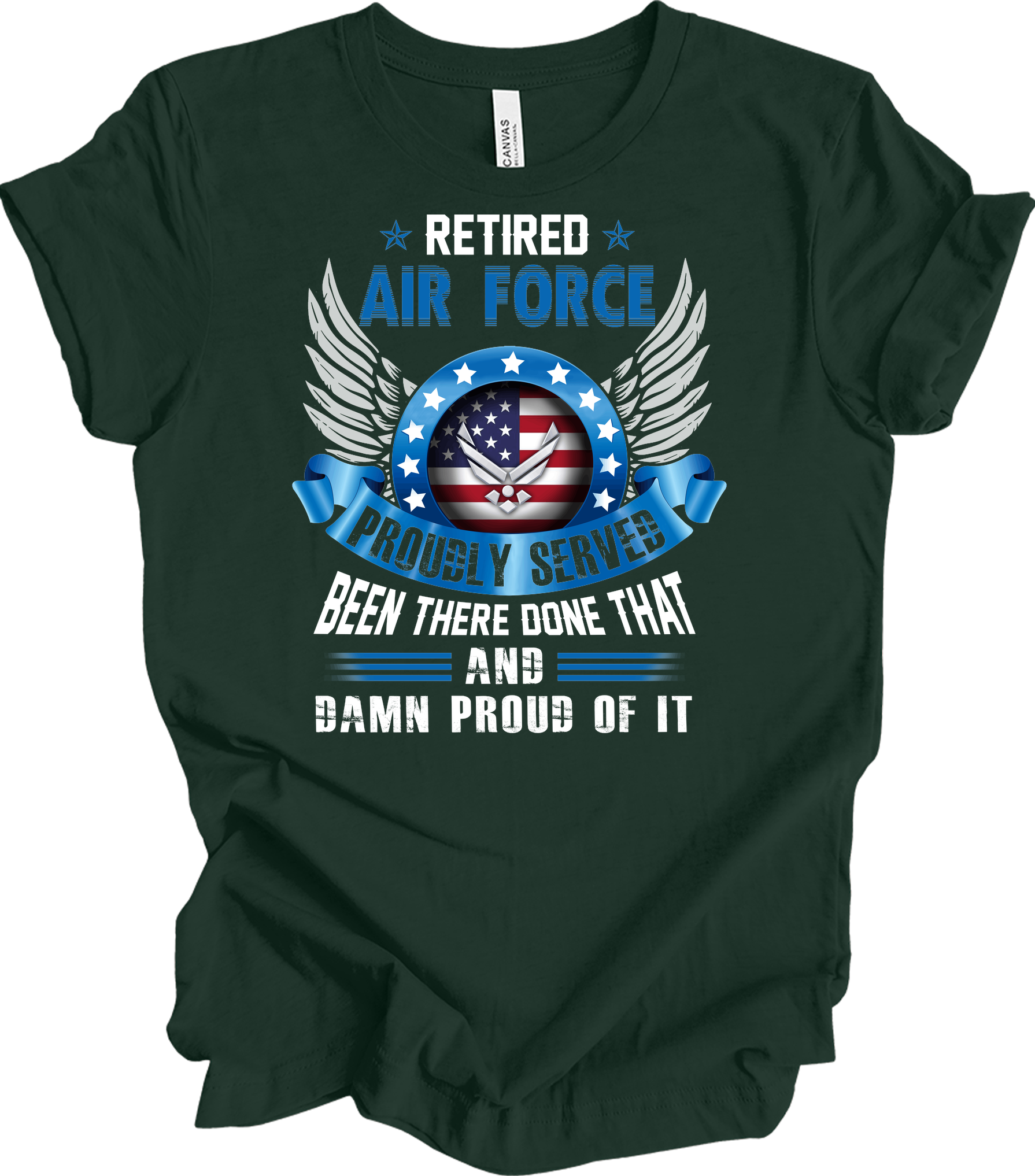 Retired Air Force Veteran T-Shirt in Forest