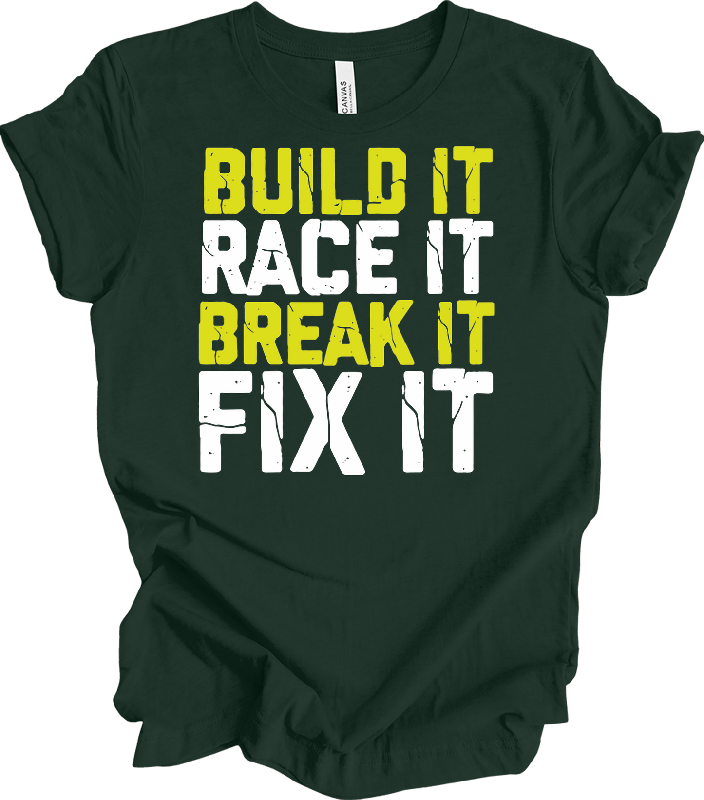 Build Race Break Fix - Funny RC Car & Mechanic T-Shirt in Forest