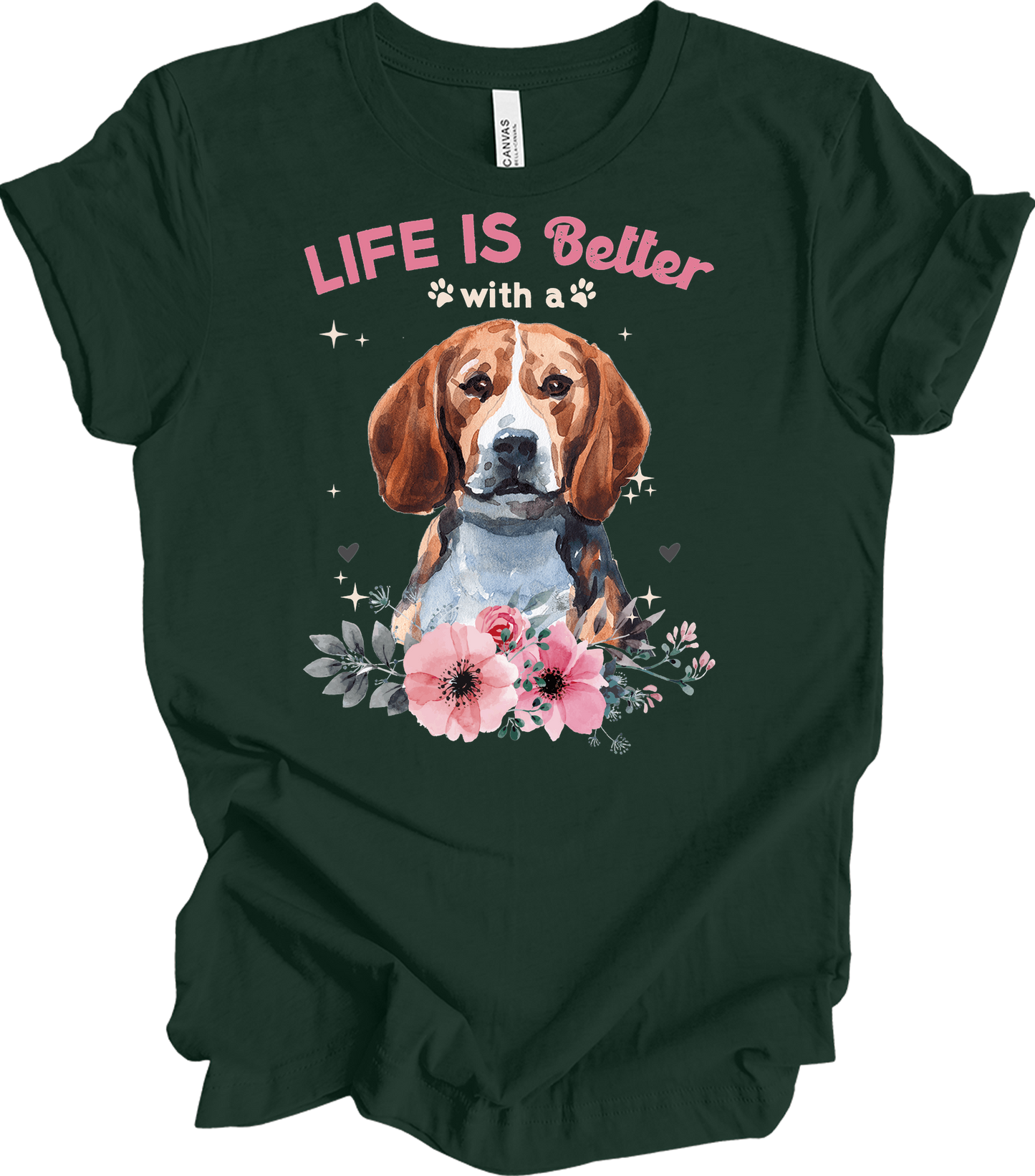 Life is Better with a Beagle T-Shirt in Forest