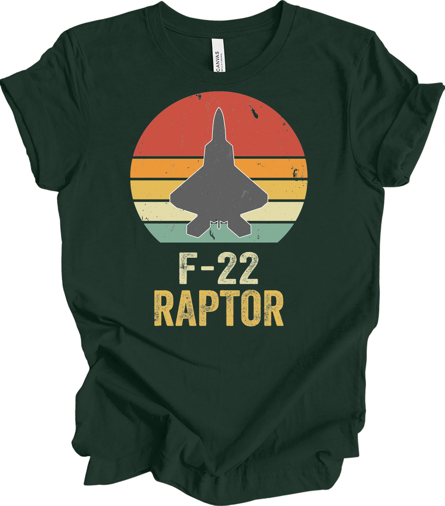 F-22 Raptor Retro T-Shirt in Forest