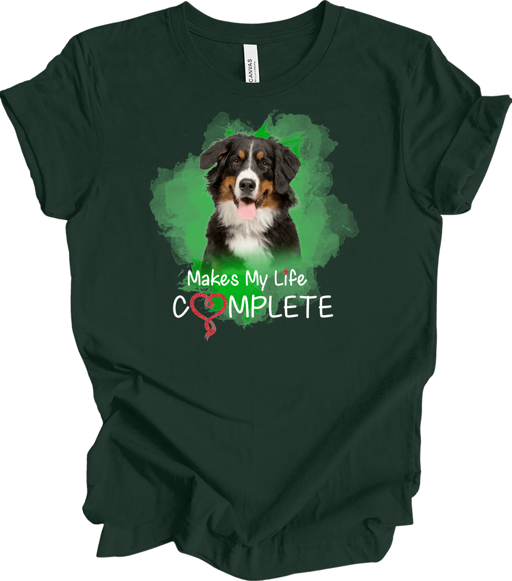 Bernese Mountain Dog Complete T-Shirt in Forest