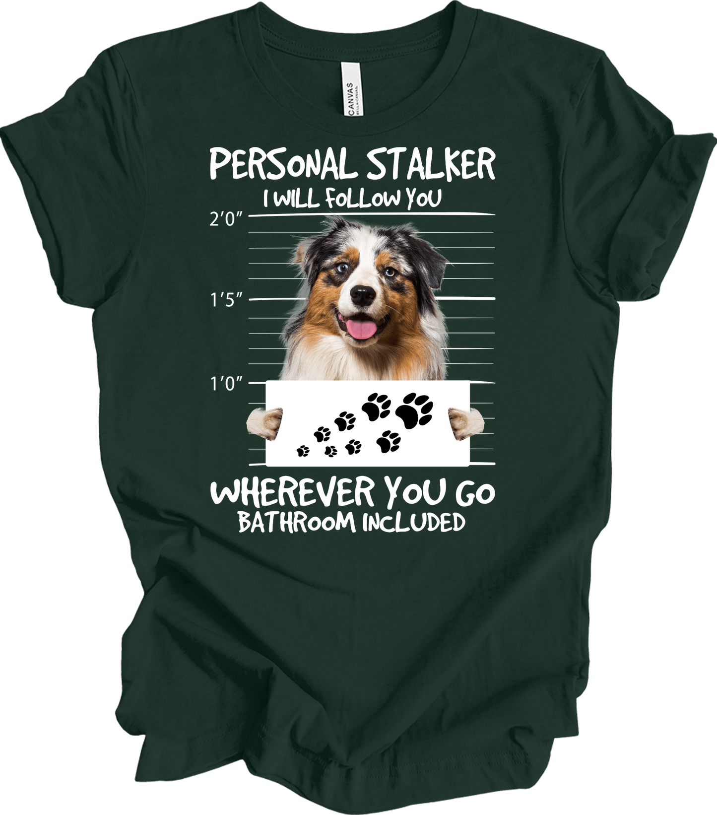 Aussie Shepherd Stalker T-Shirt in Forest
