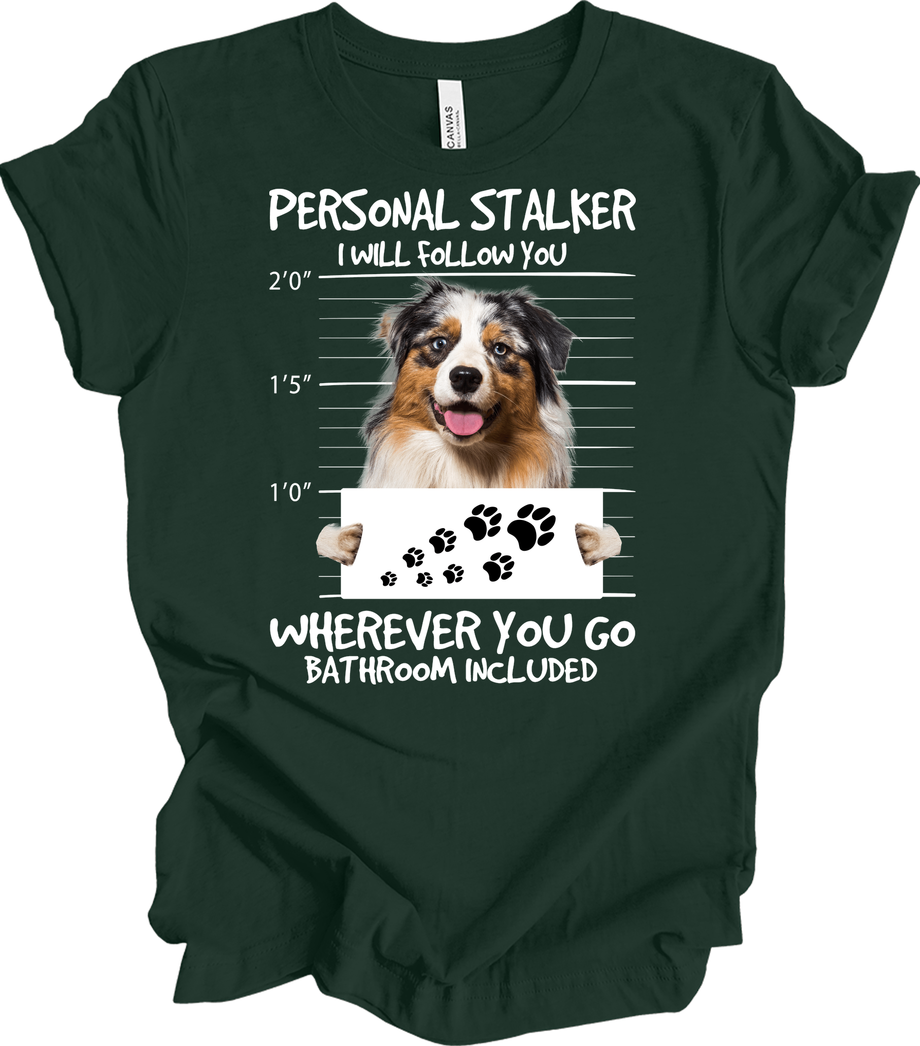Aussie Shepherd Stalker T-Shirt in Forest