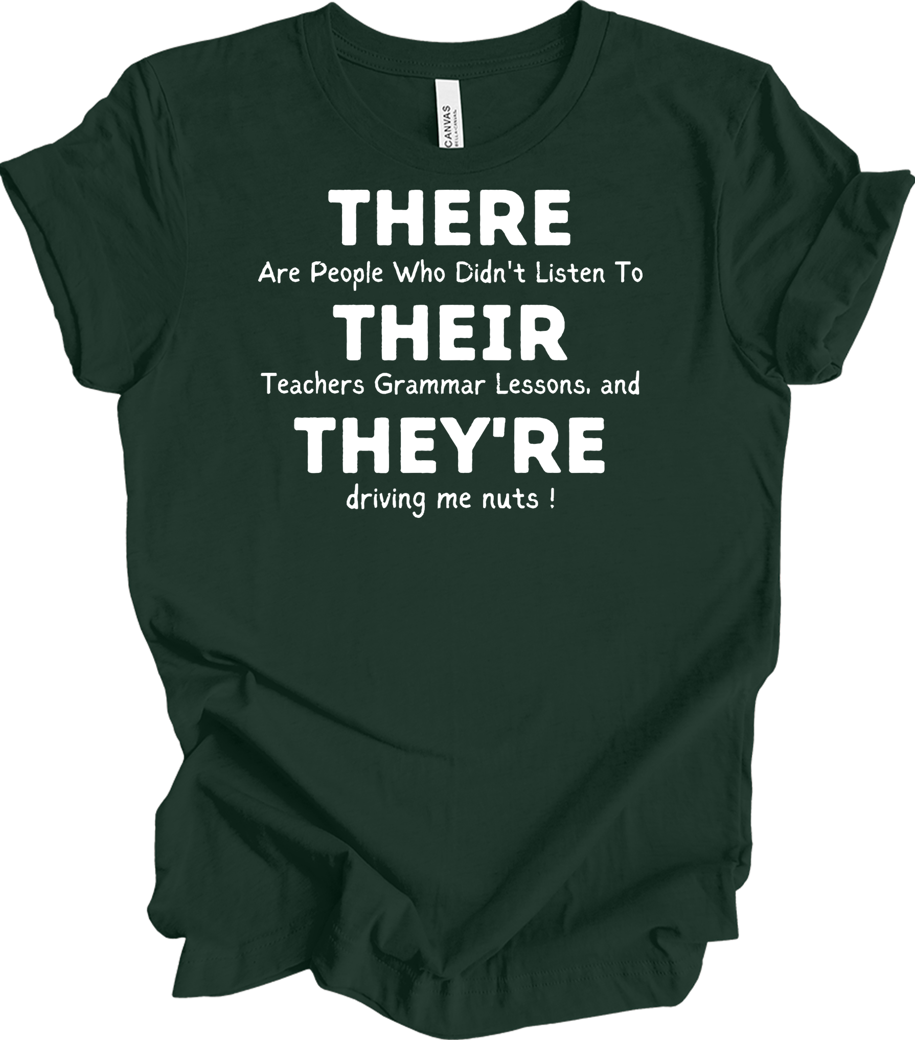 English Teacher Grammar T-Shirt in Forest