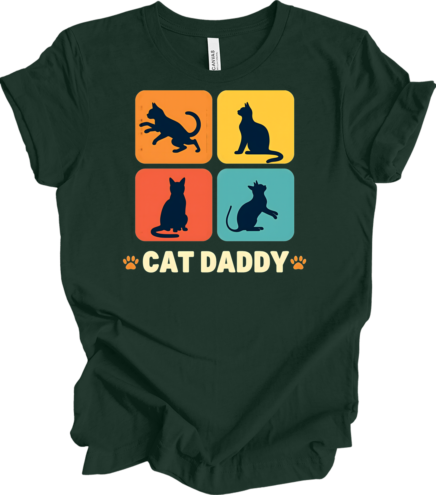 Cat Daddy Retro for Men T-Shirt in Forest