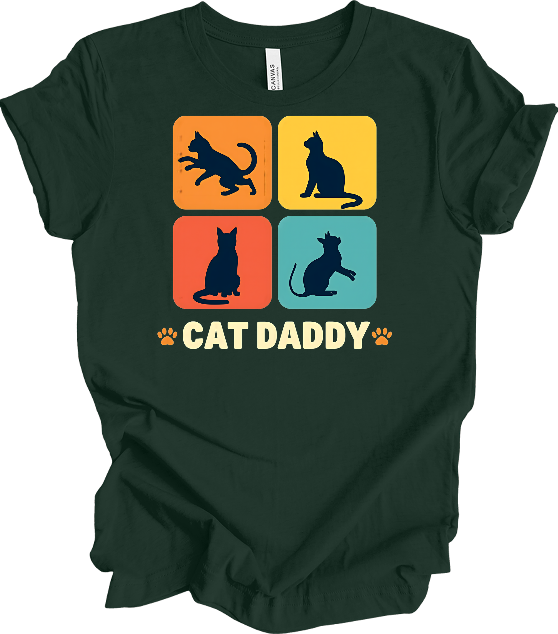 Cat Daddy Retro for Men T-Shirt in Forest