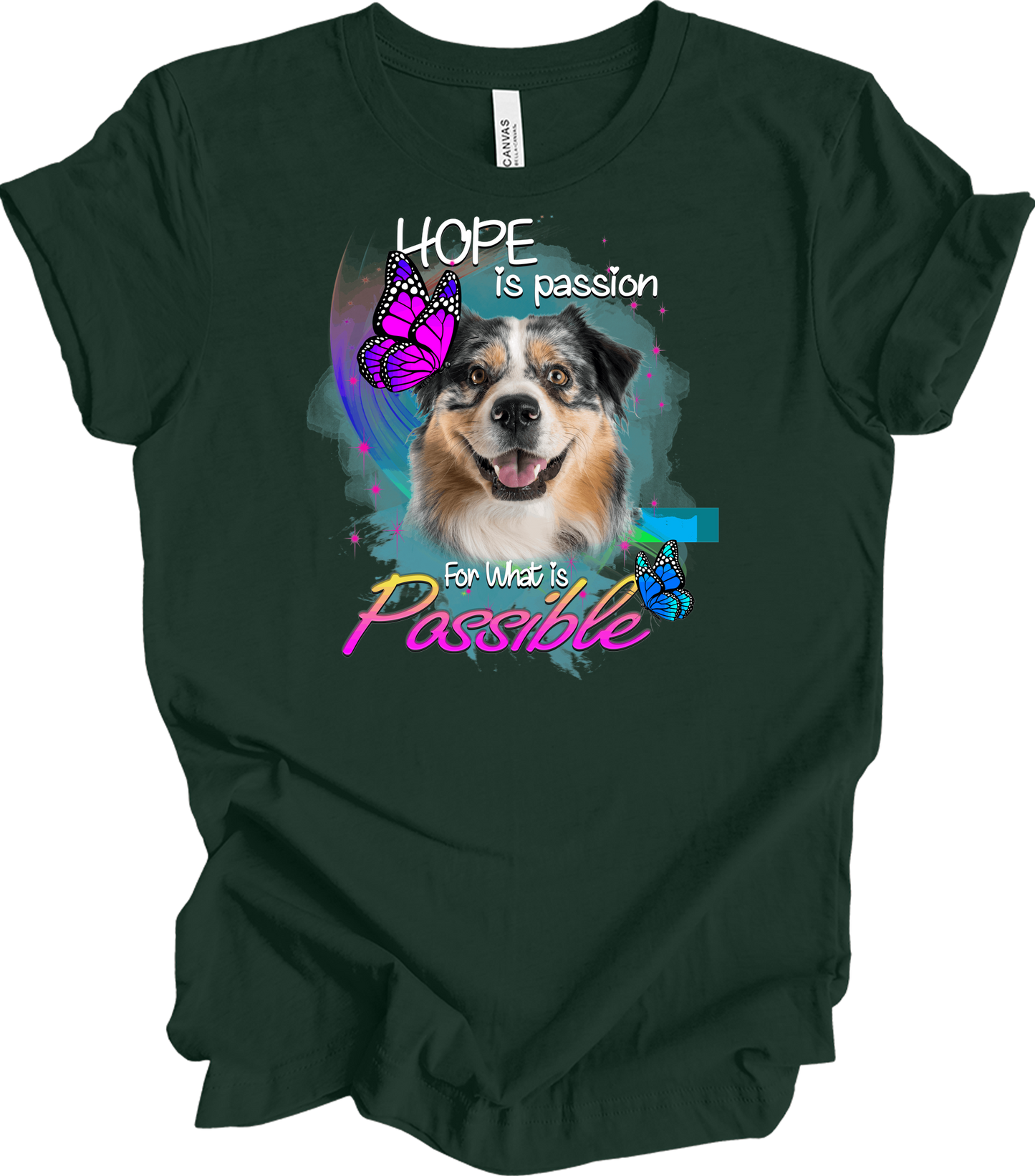 Aussie Shepherd Hope T-Shirt in Forest