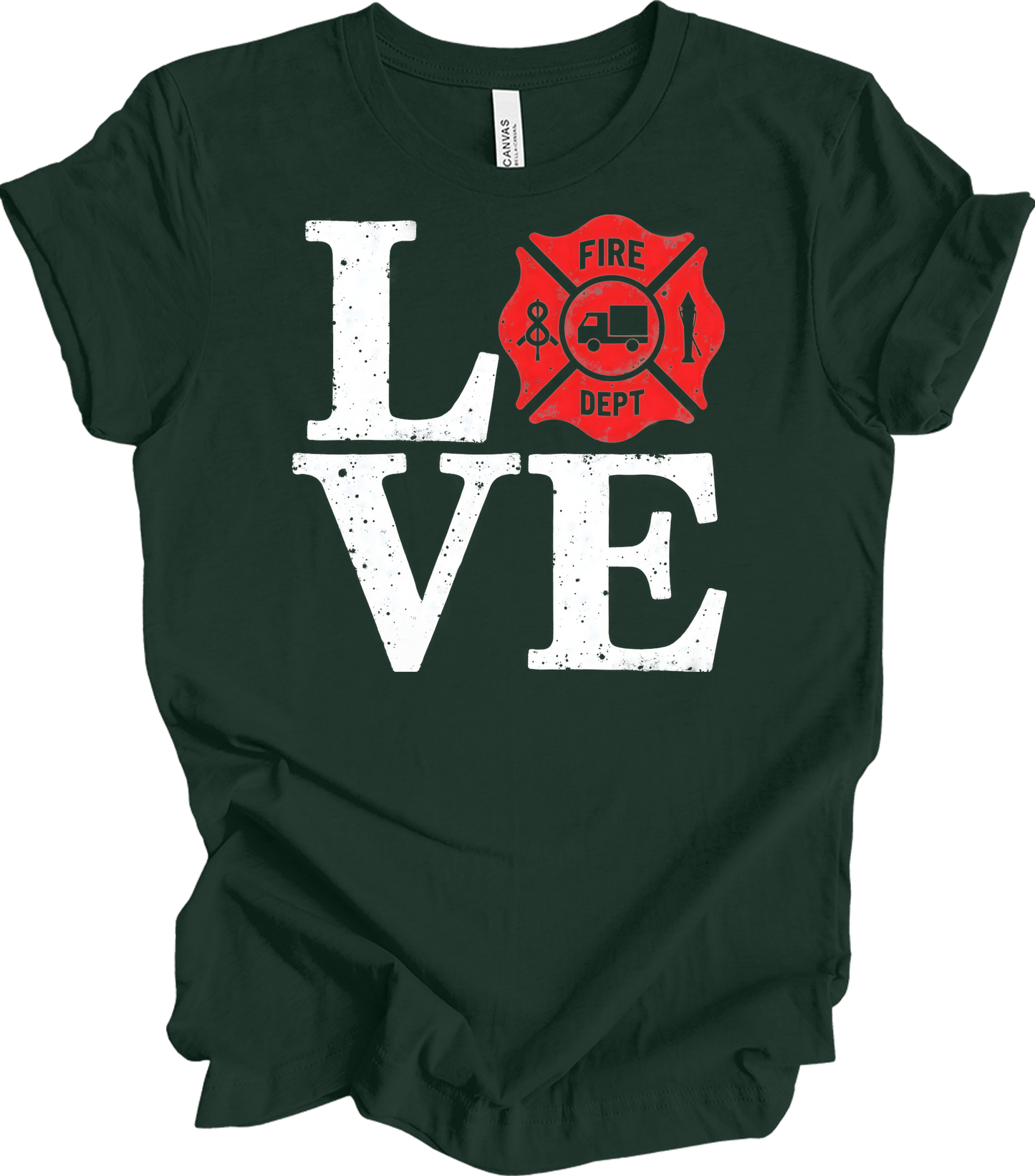 LOVE Fire Dept Las Vegas T-Shirt in Forest