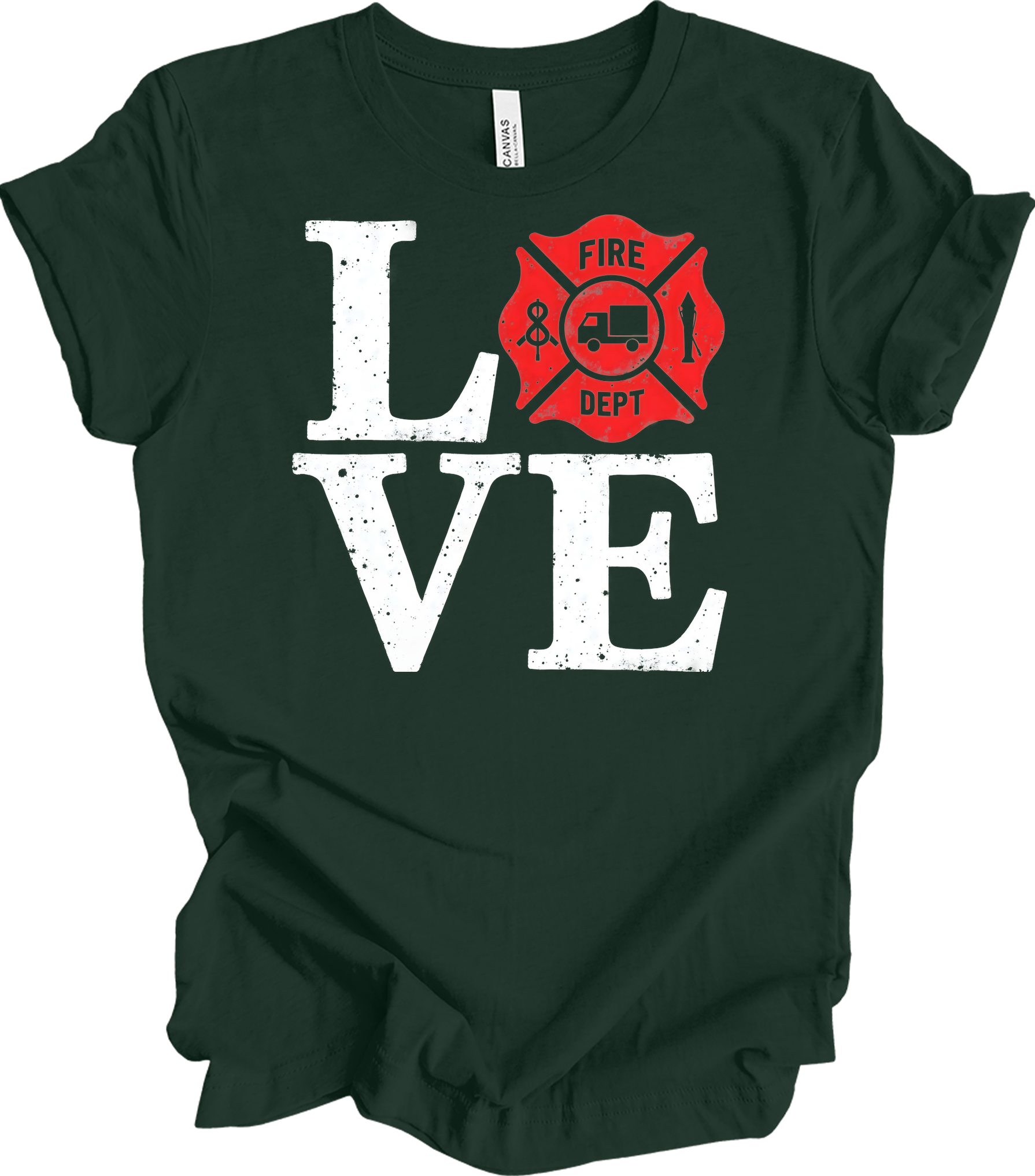 LOVE Fire Dept Las Vegas T-Shirt in Forest
