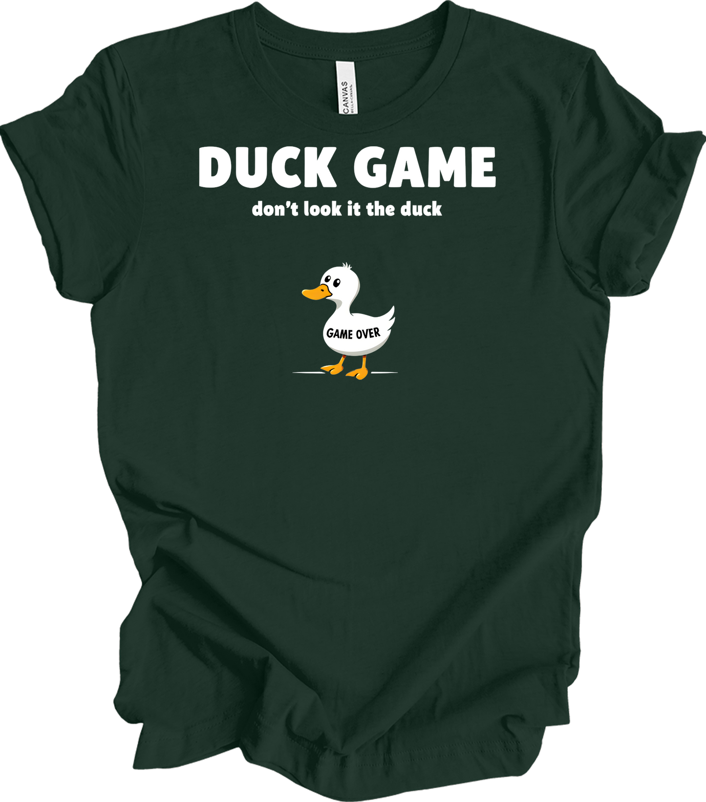 Duck Game Humor T-Shirt in Forest