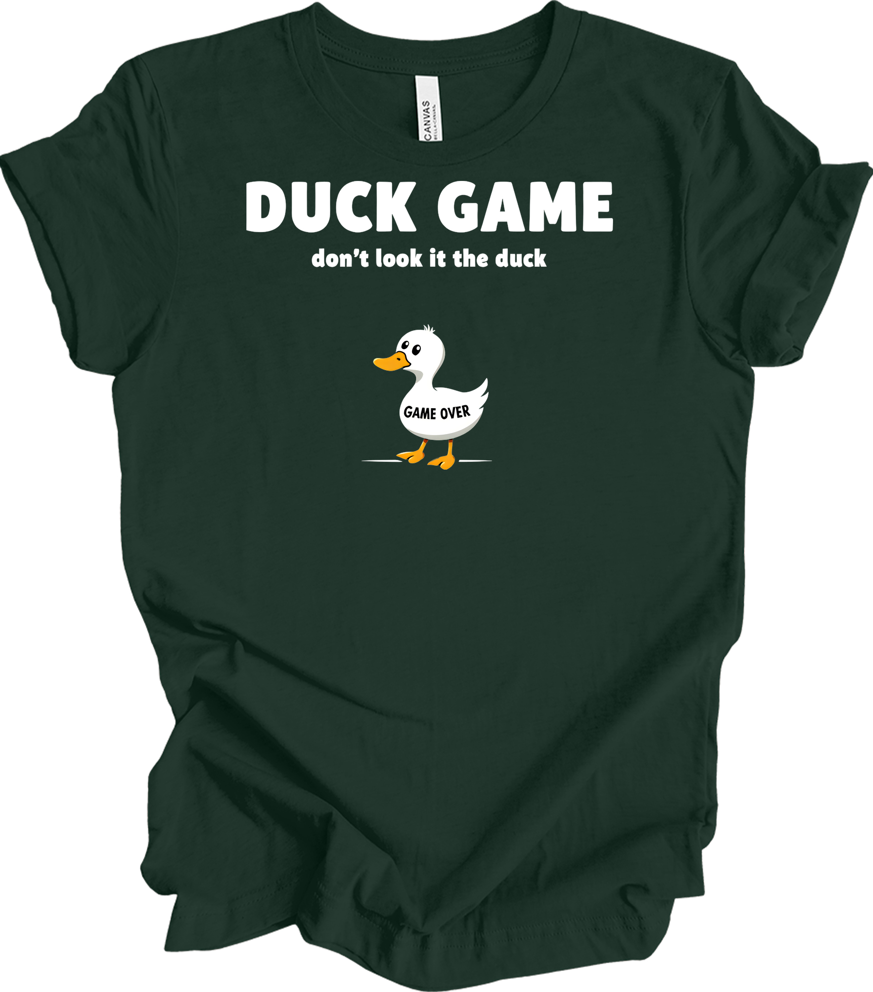 Duck Game Humor T-Shirt in Forest