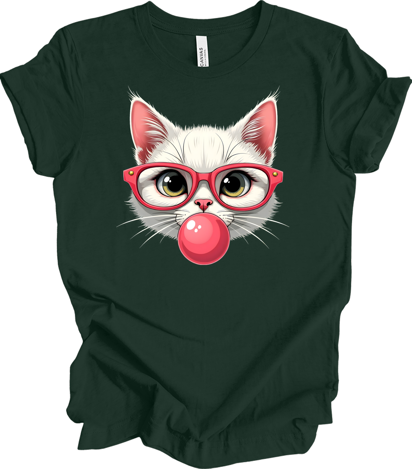 Cat Sunglasses & Bubblegum T-Shirt in Forest