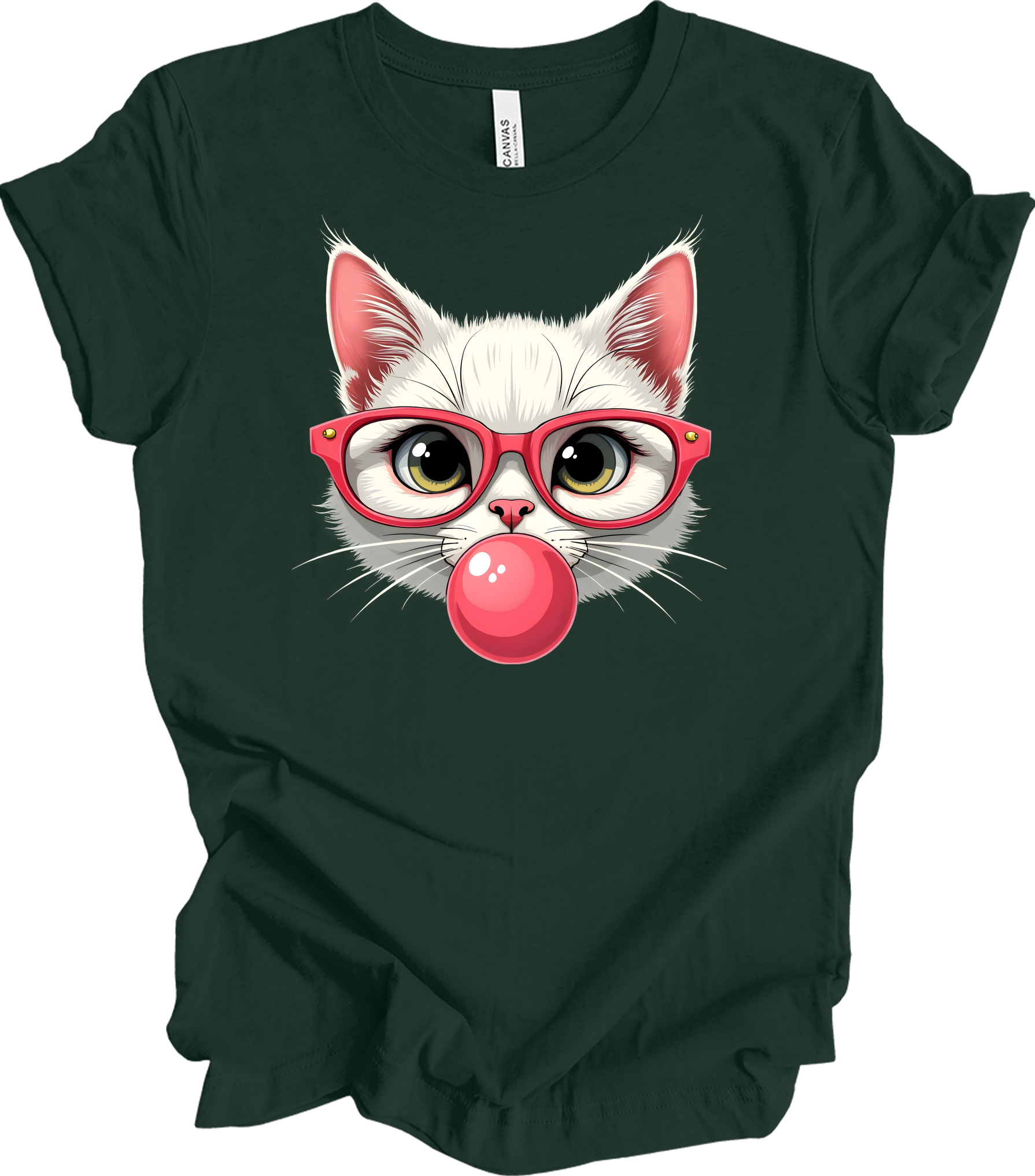 Cat Sunglasses & Bubblegum T-Shirt in Forest