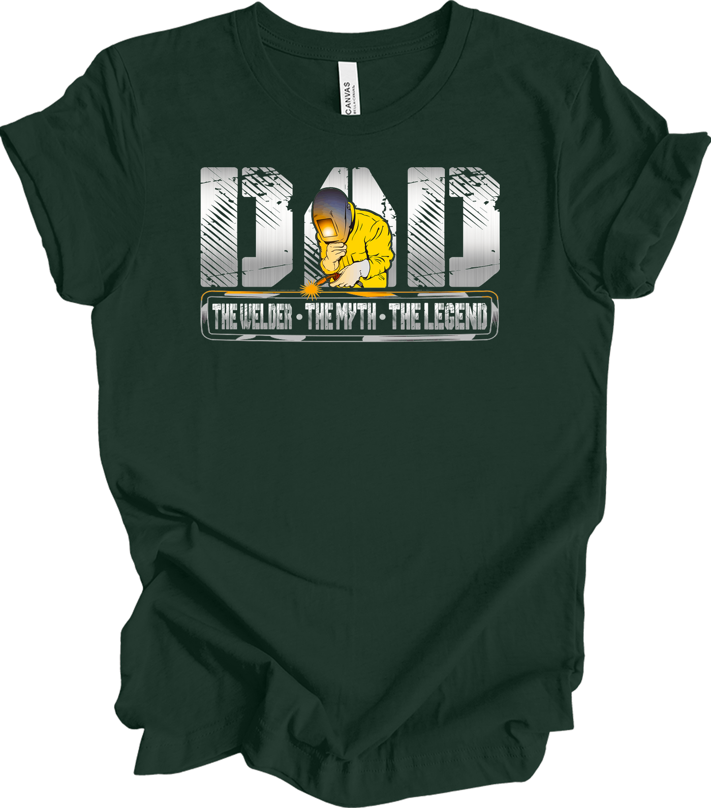 Welder Dad: The Myth, The Legend T-Shirt in Forest