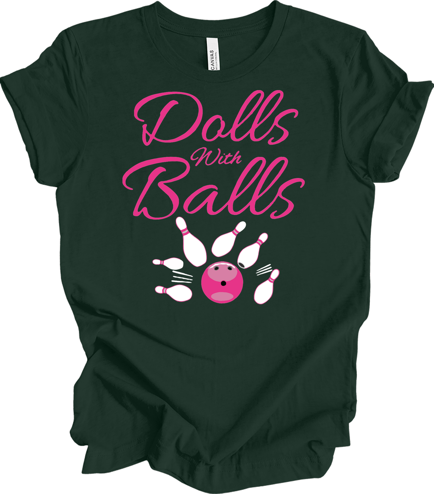 Dolls With Balls Bowling T-Shirt in Forest