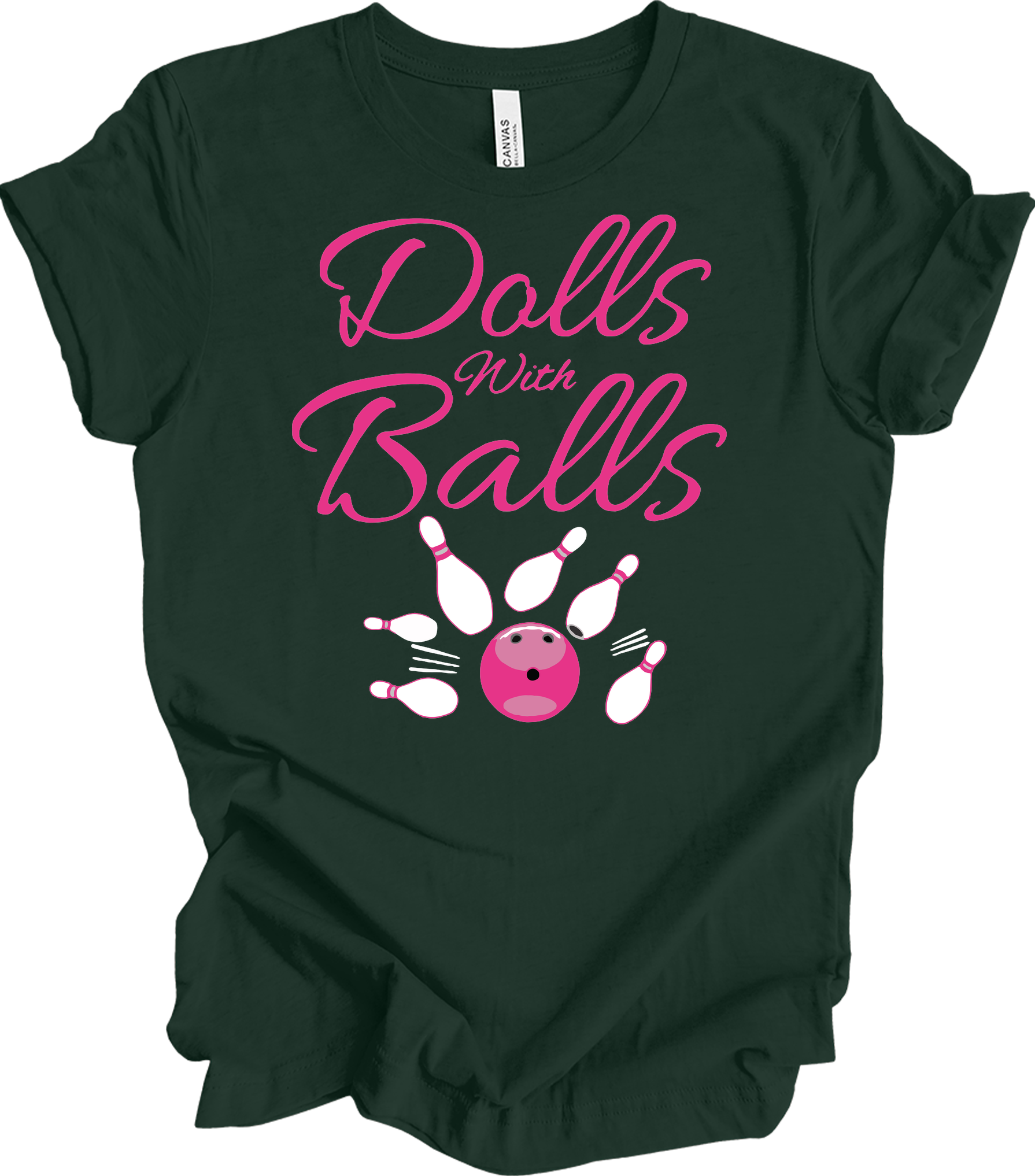Dolls With Balls Bowling T-Shirt in Forest