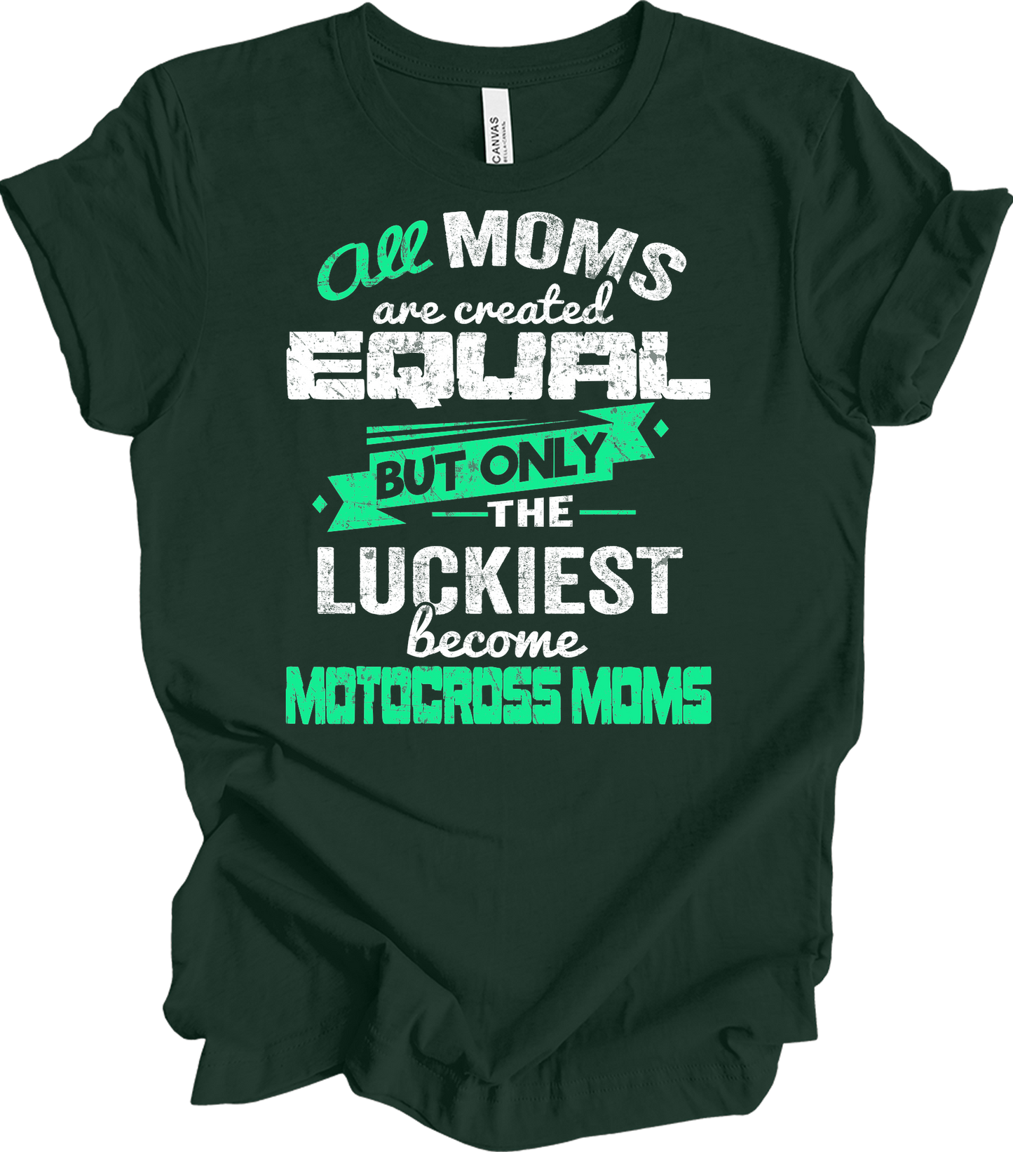 Motocross Mom Luckies T-Shirt in Forest