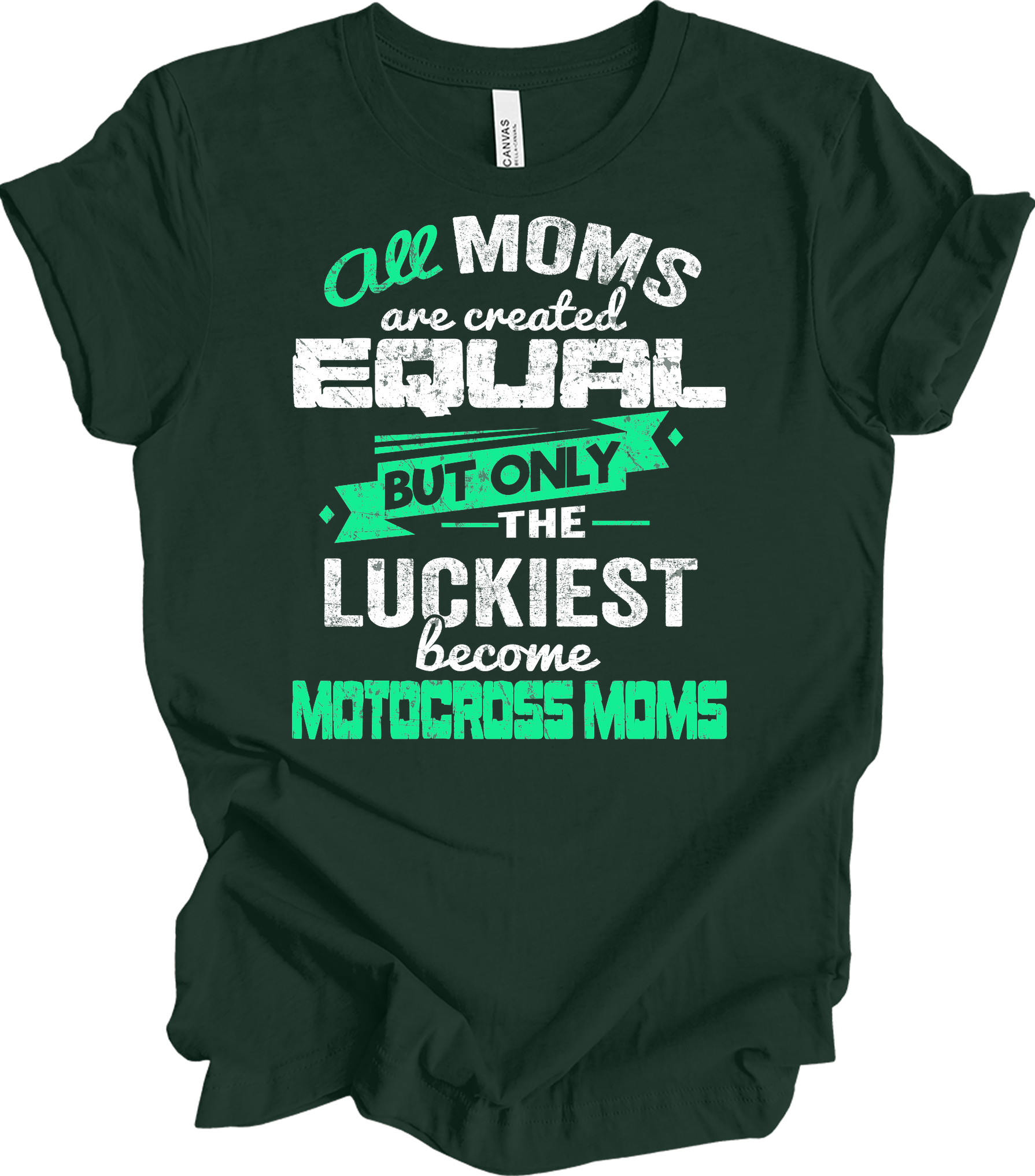 Motocross Mom Luckies T-Shirt in Forest