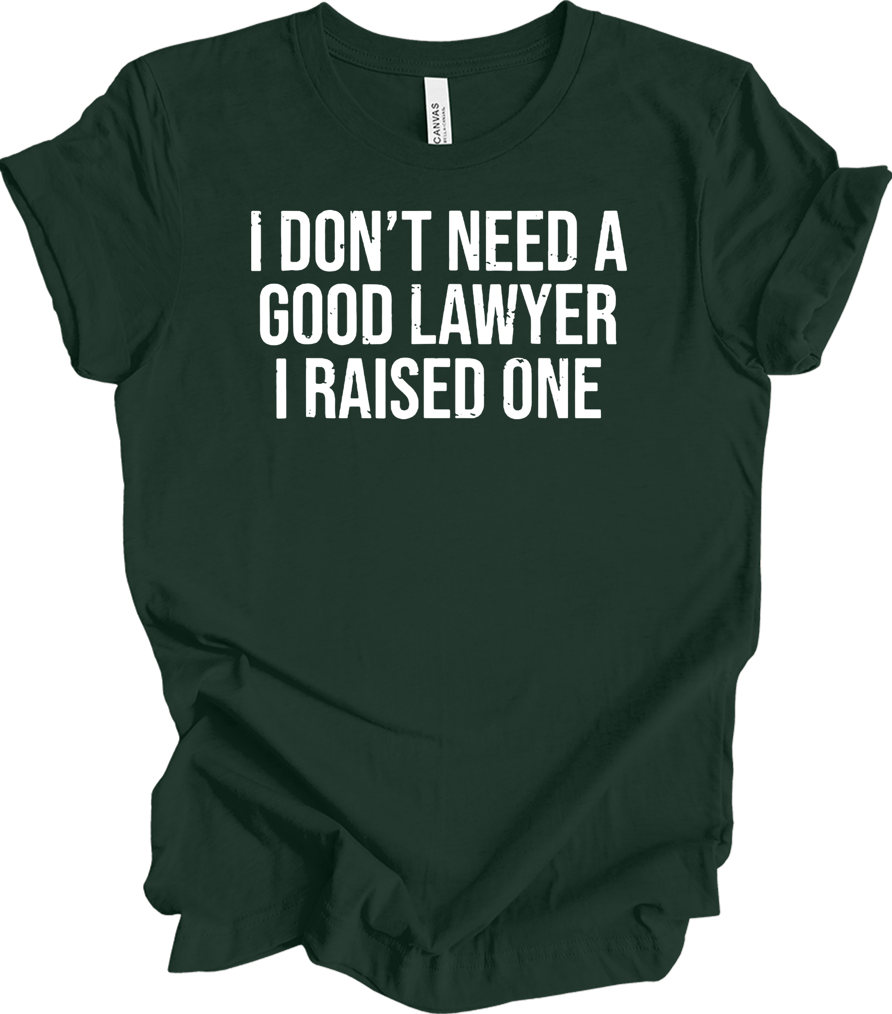 Raised A Lawyer - I Don't Need A Good Lawyer I Raised One T-Shirt in Forest