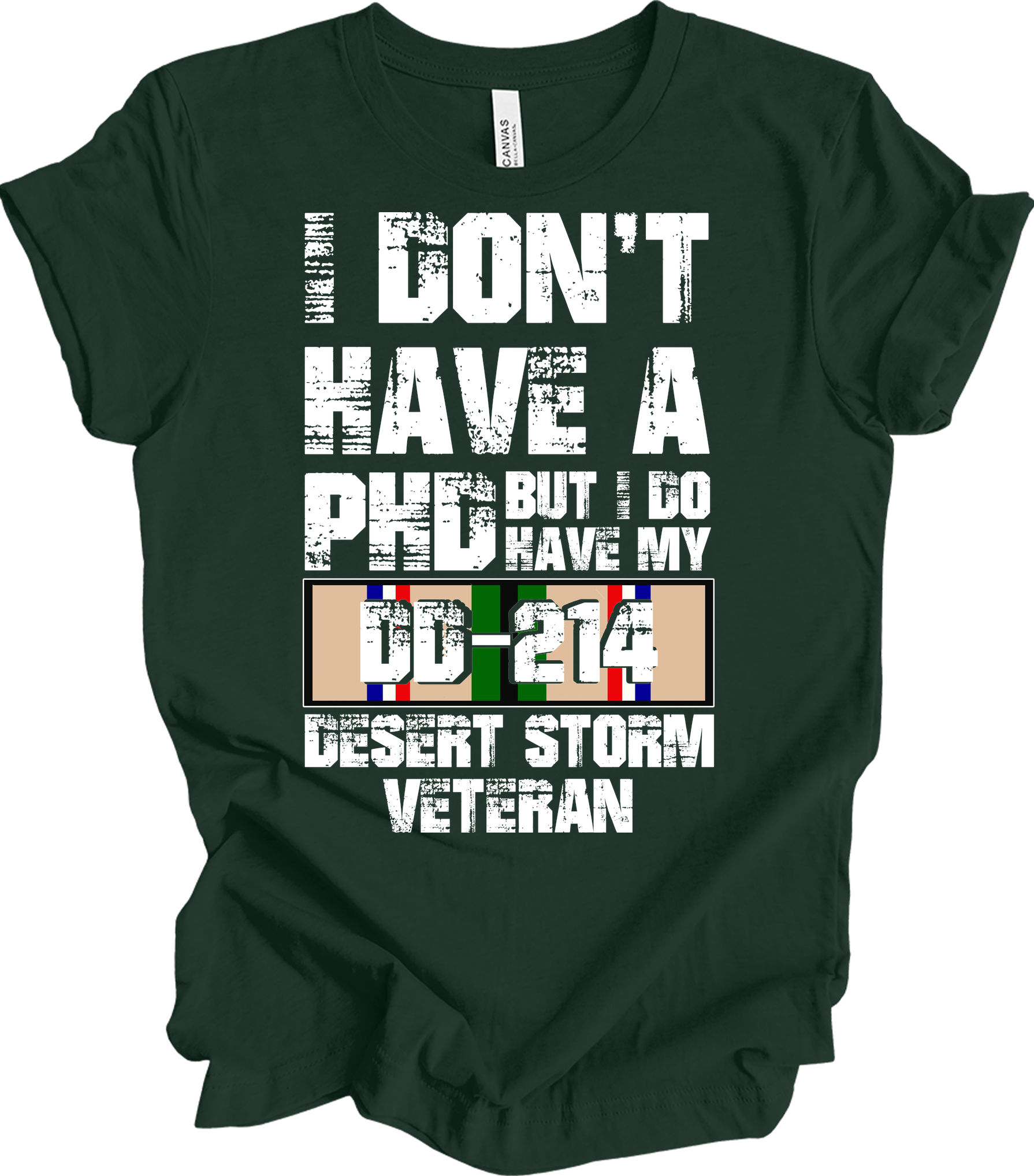 PhD DD214 Veteran T-Shirt in Forest