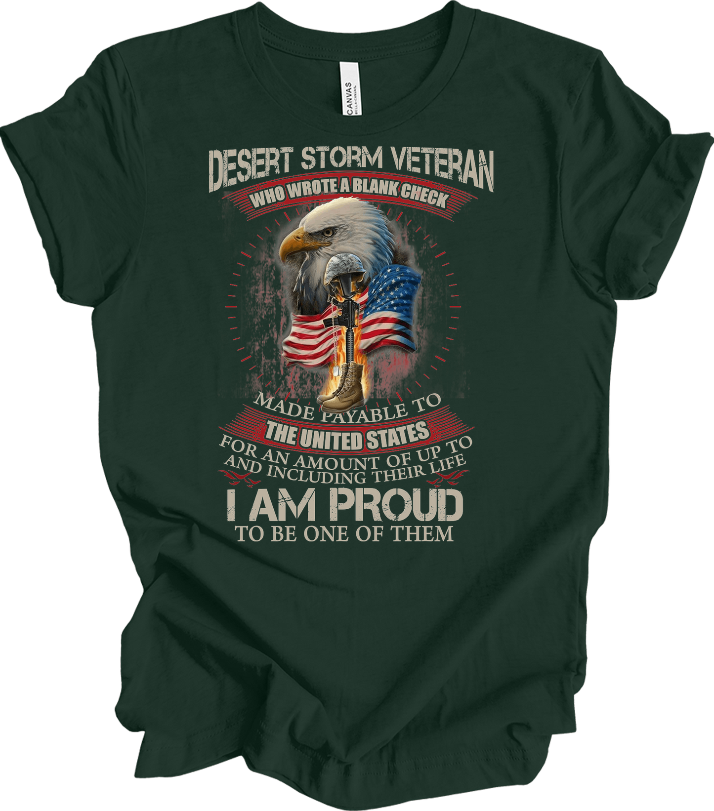 Desert Storm Veteran T-Shirt in Forest