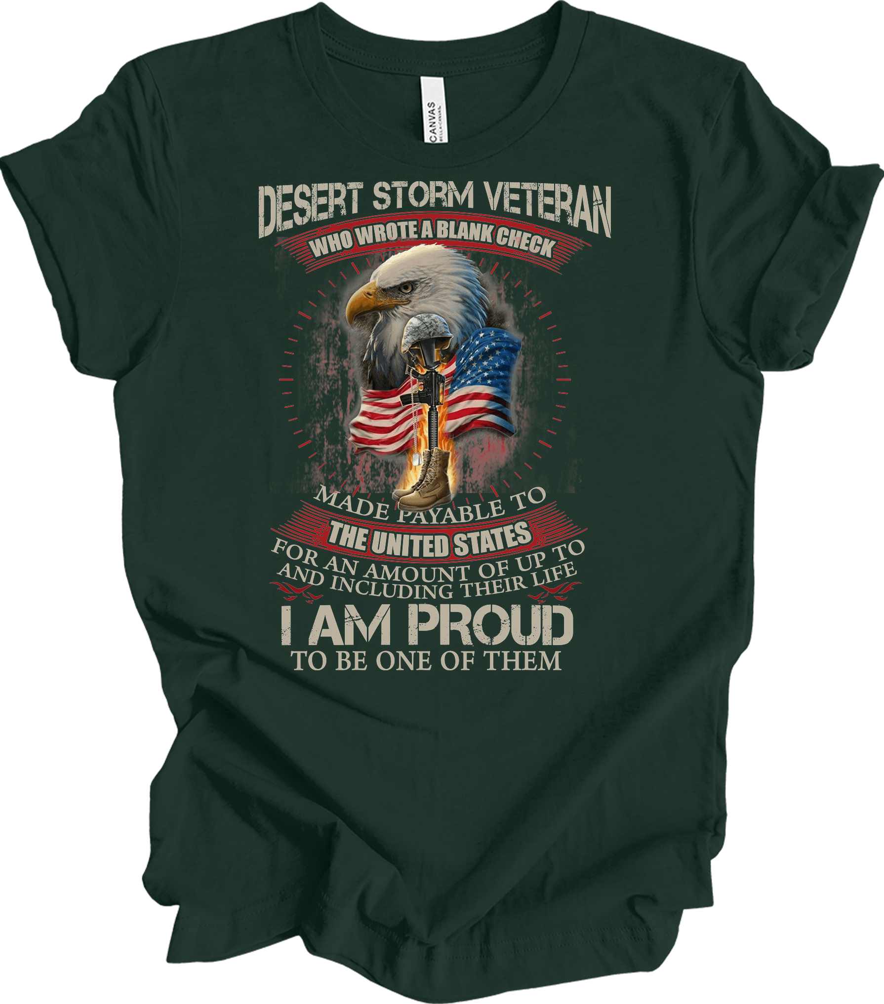 Desert Storm Veteran T-Shirt in Forest
