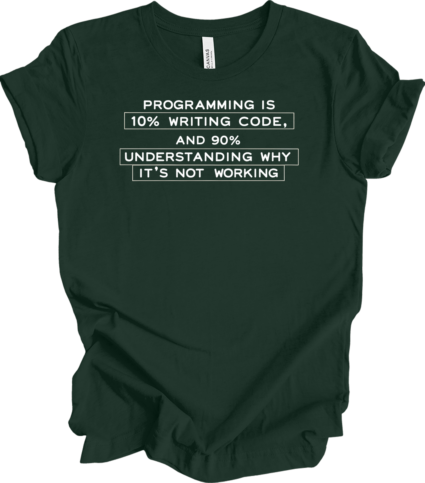Funny Programmer - Debugging Humor T-Shirt in Forest