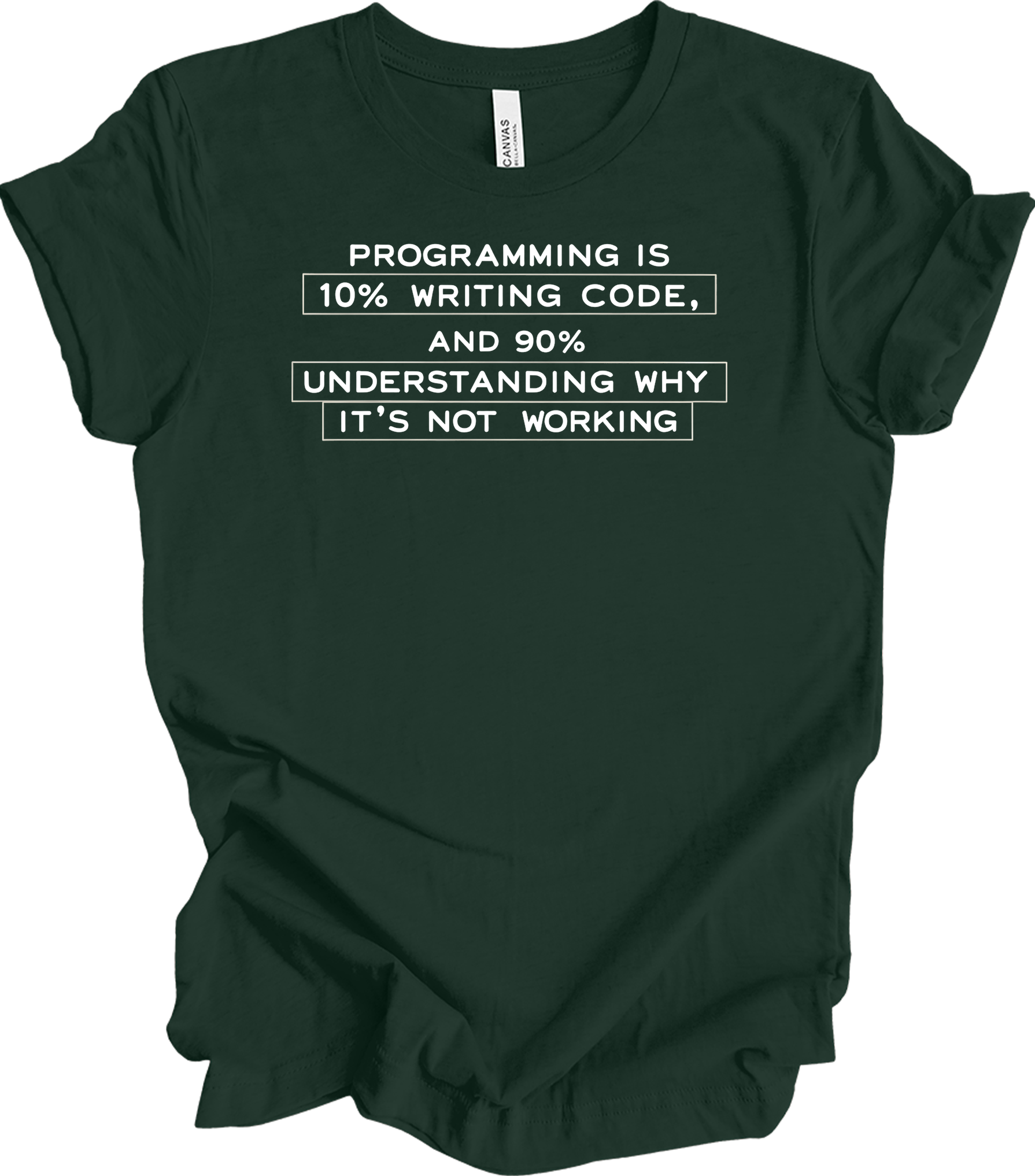 Funny Programmer - Debugging Humor T-Shirt in Forest