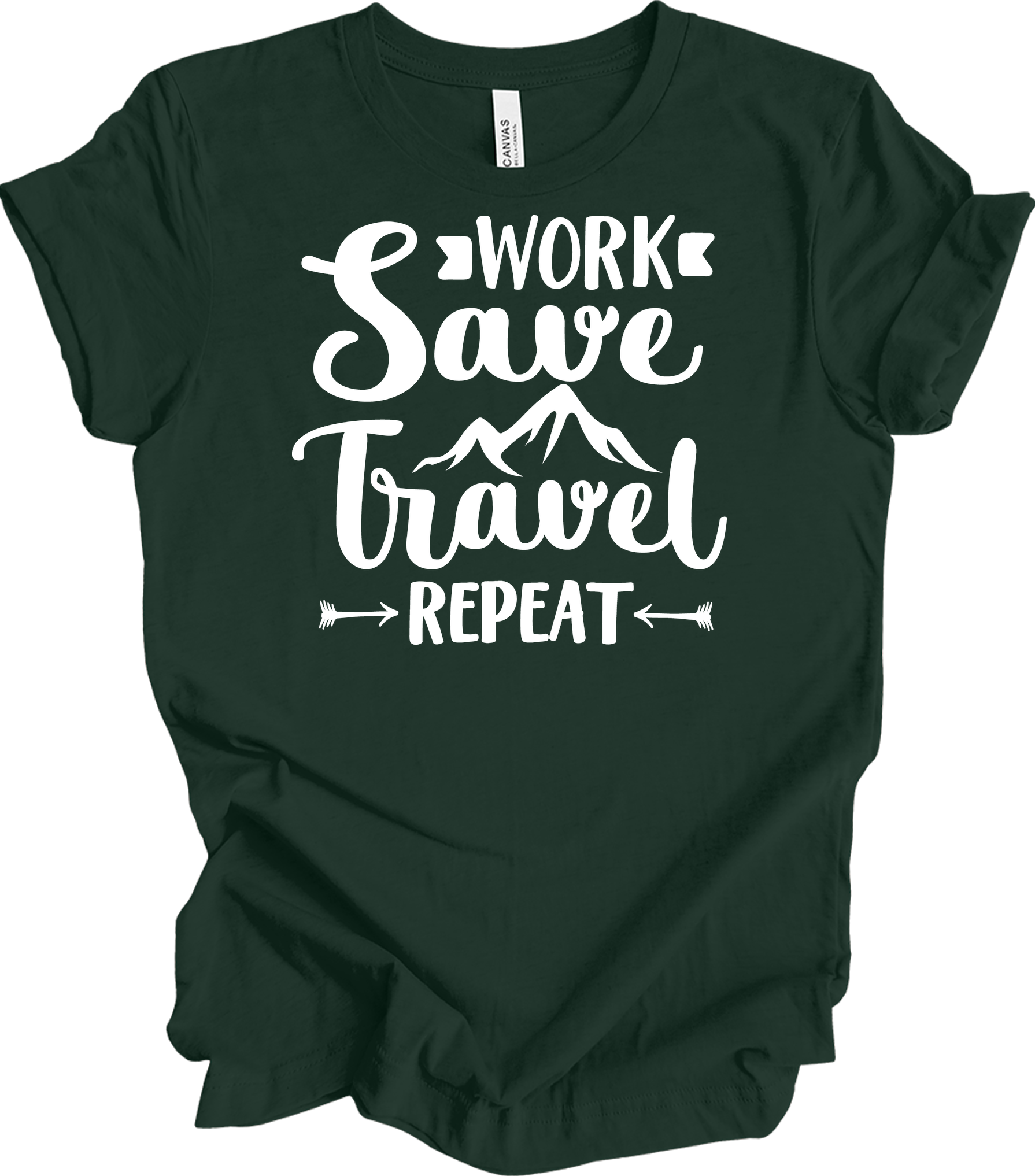 Work Save Travel Repeat - Adventure T-Shirt in Forest