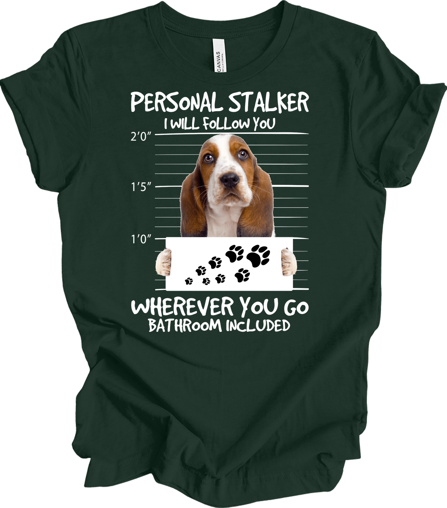 Basset Hound Stalker T-Shirt in Forest