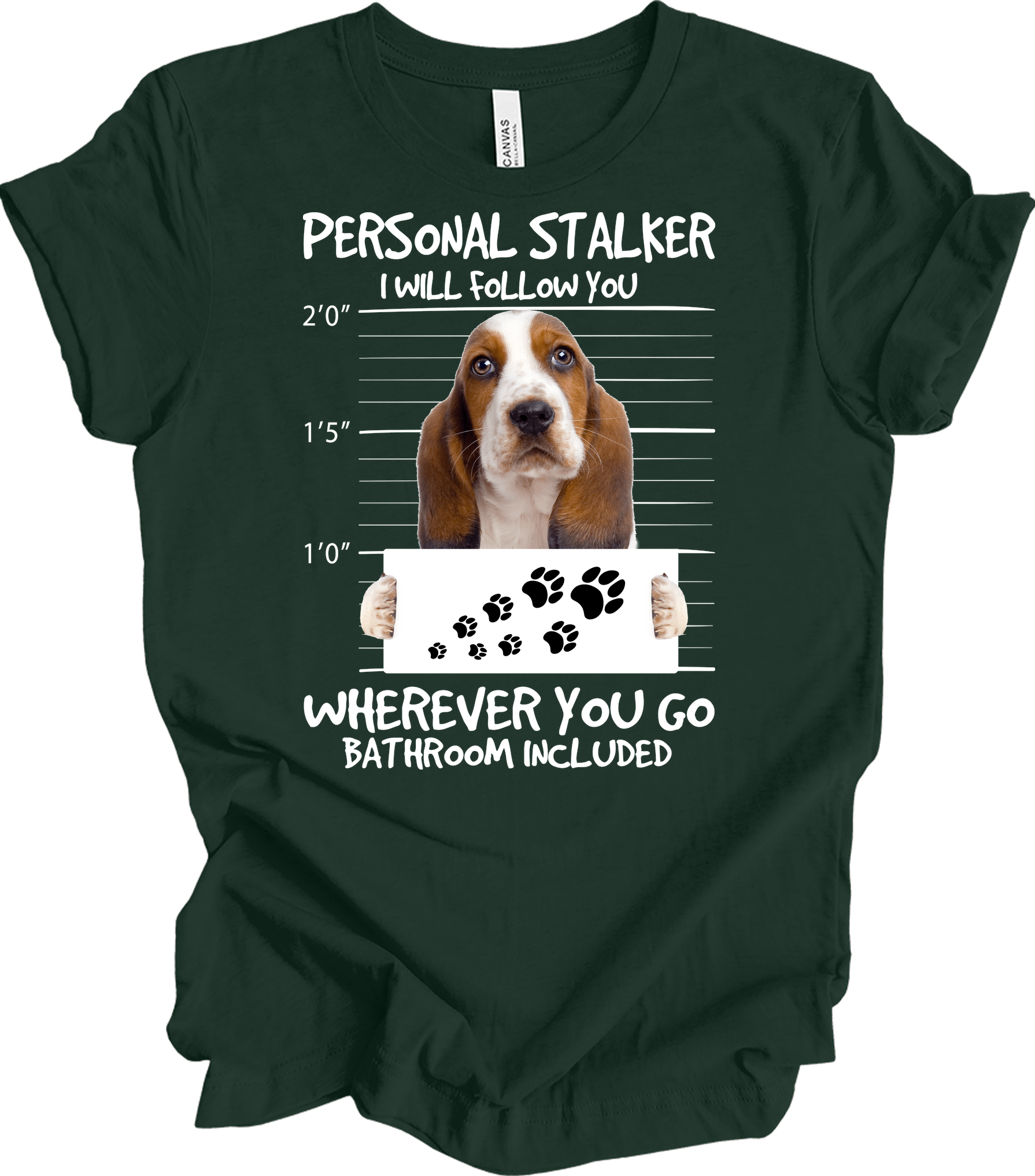 Basset Hound Stalker T-Shirt in Forest