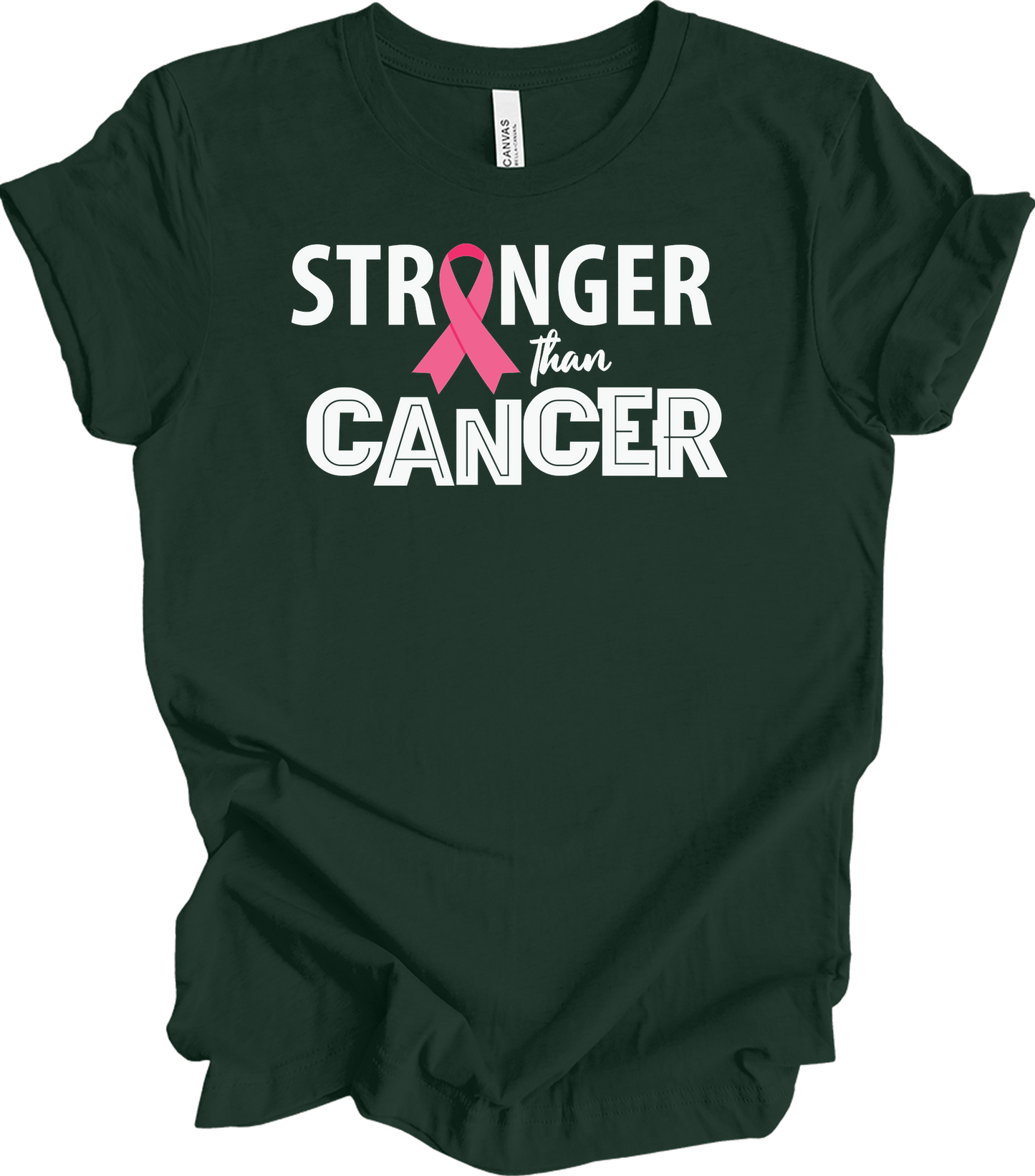 Stronger Than Cancer T-Shirt in Forest